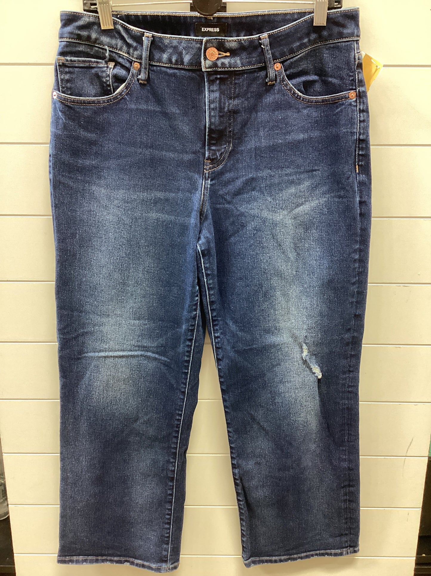 Jeans Wide Leg By Express In Blue Denim, Size:10