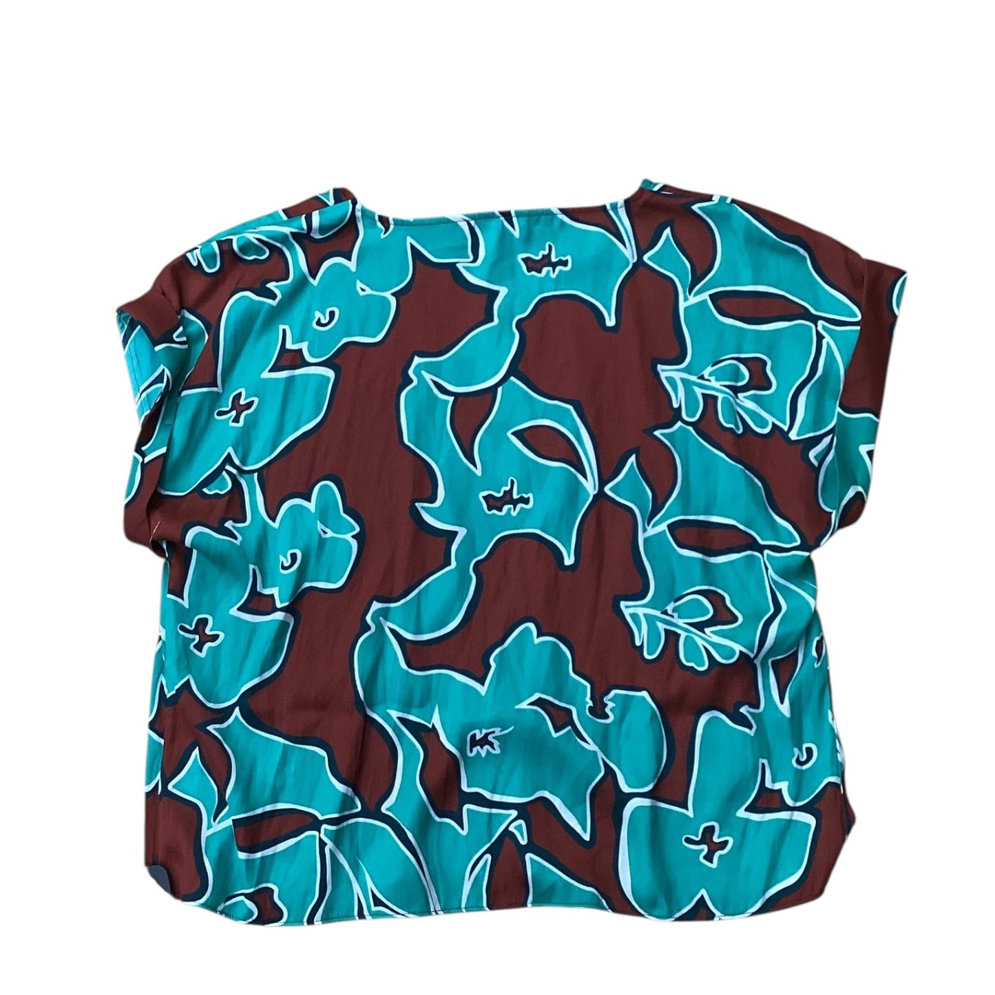 Top Sleeveless By Nine West In Brown & Green, Size:1X