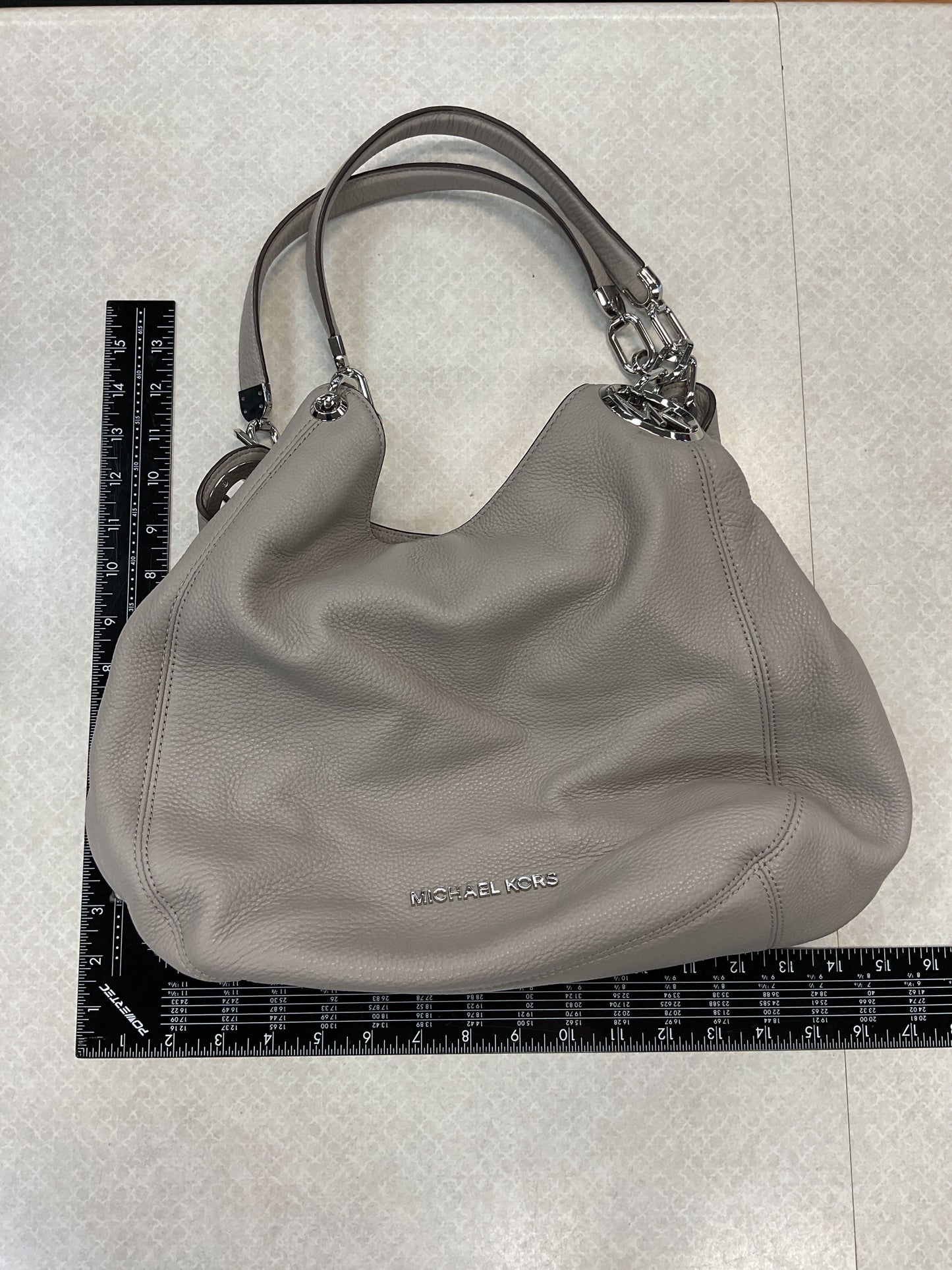 Handbag Designer By Michael Kors In Grey, Size:Medium