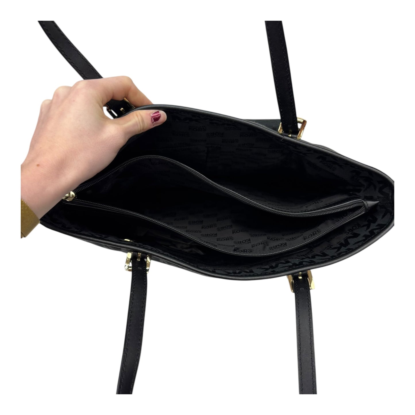 Tote Designer By Michael Kors In Black, Size:Medium