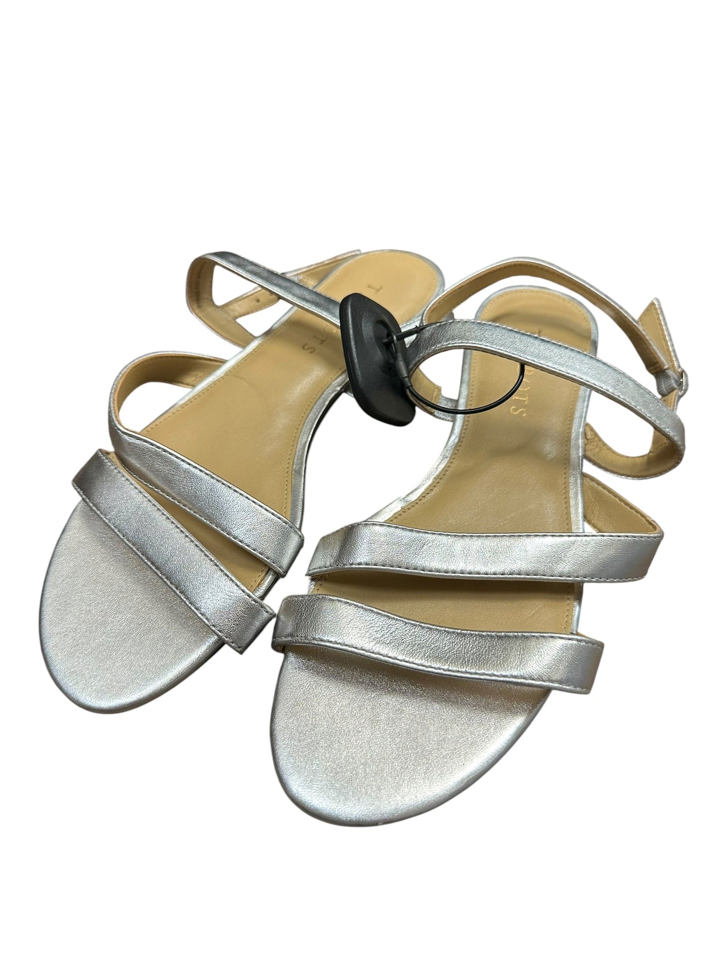 Sandals Flats By Talbots In Silver, Size:6