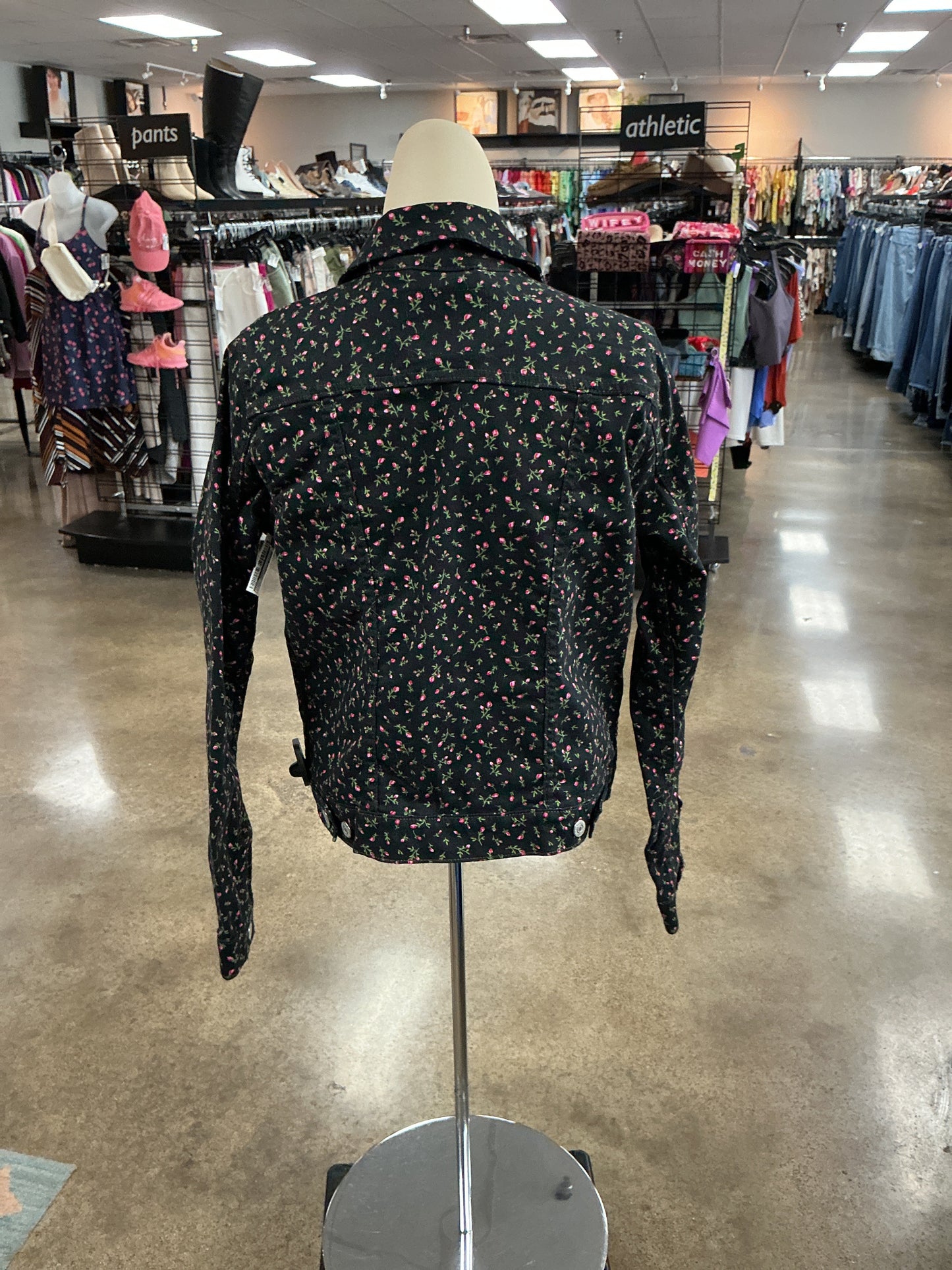 Jacket Denim By Levis In Floral Print, Size:M