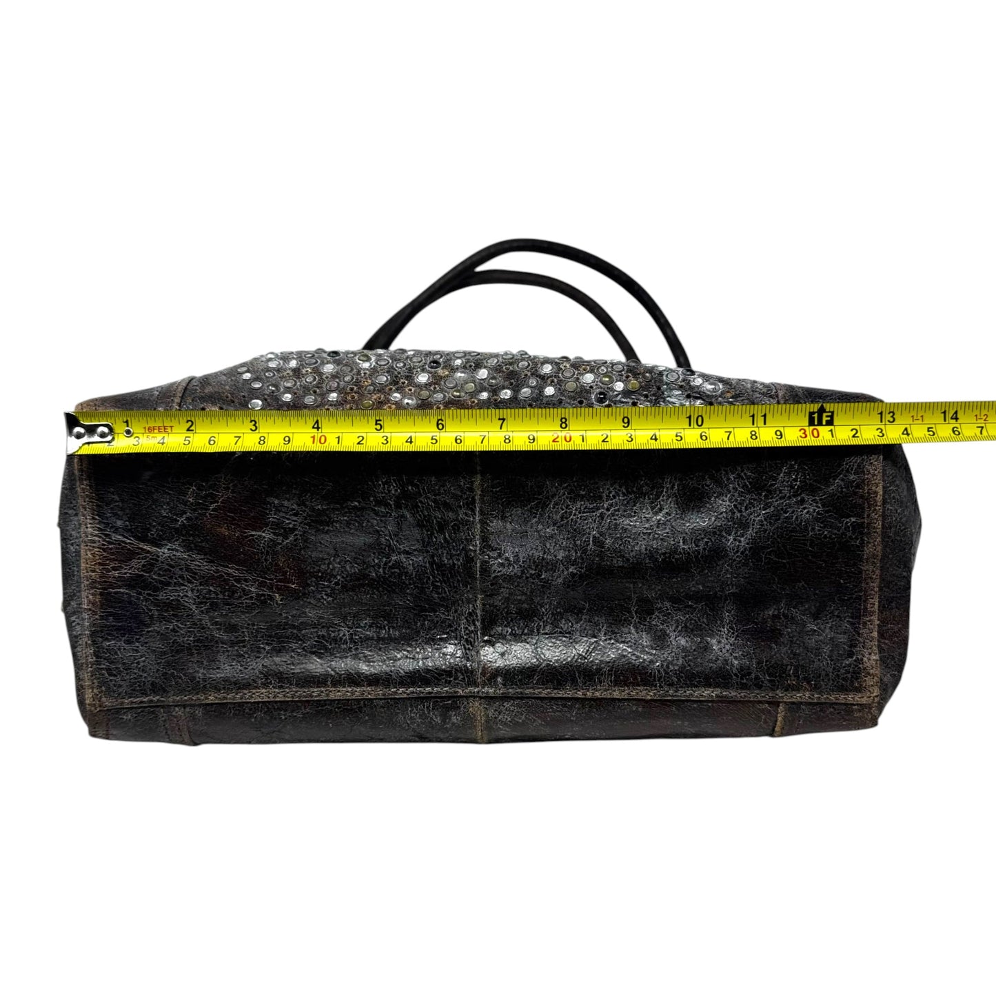 Deborah Studded Shoulder Handbag Designer By Frye, Size: Large
