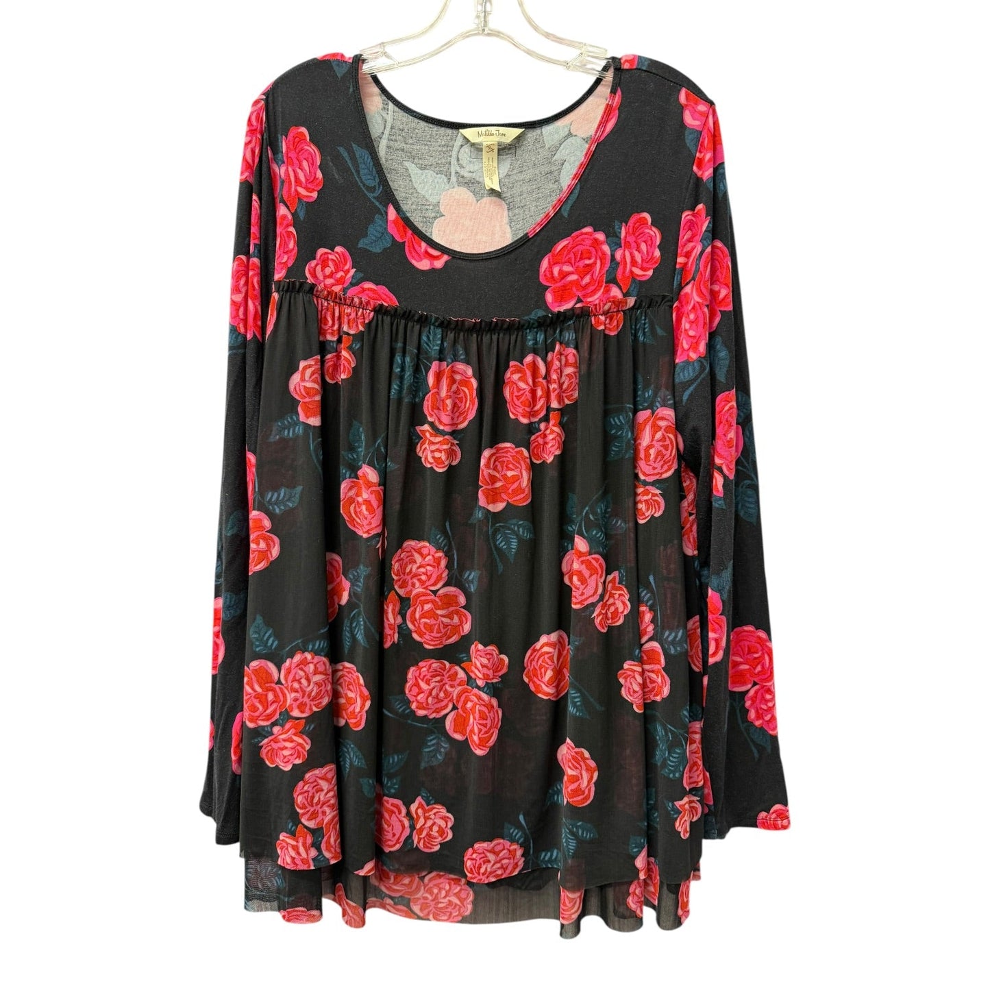 Top Ls By Matilda Jane In Black & Pink, Size:Xl