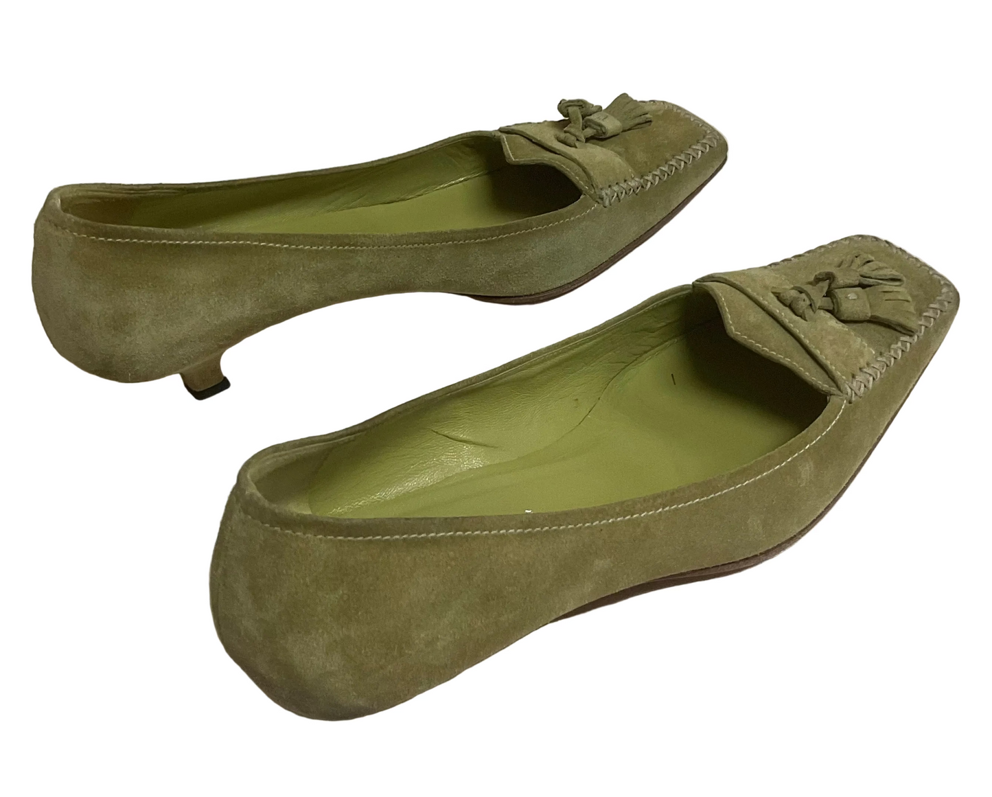 Shoes Luxury Designer By Prada In Green, Size:8