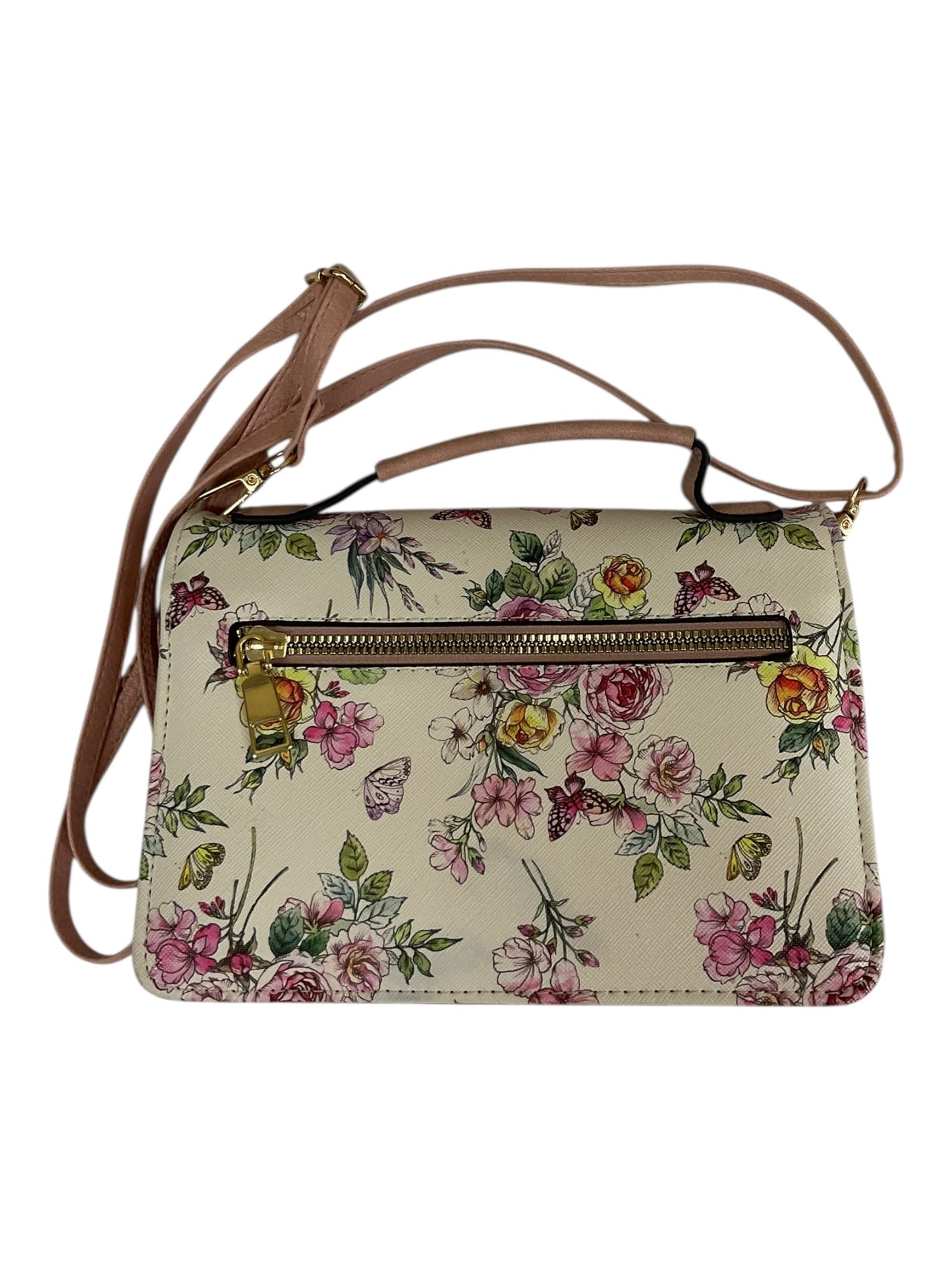 Crossbody By Clothes Mentor In Pink & White, Size:Small