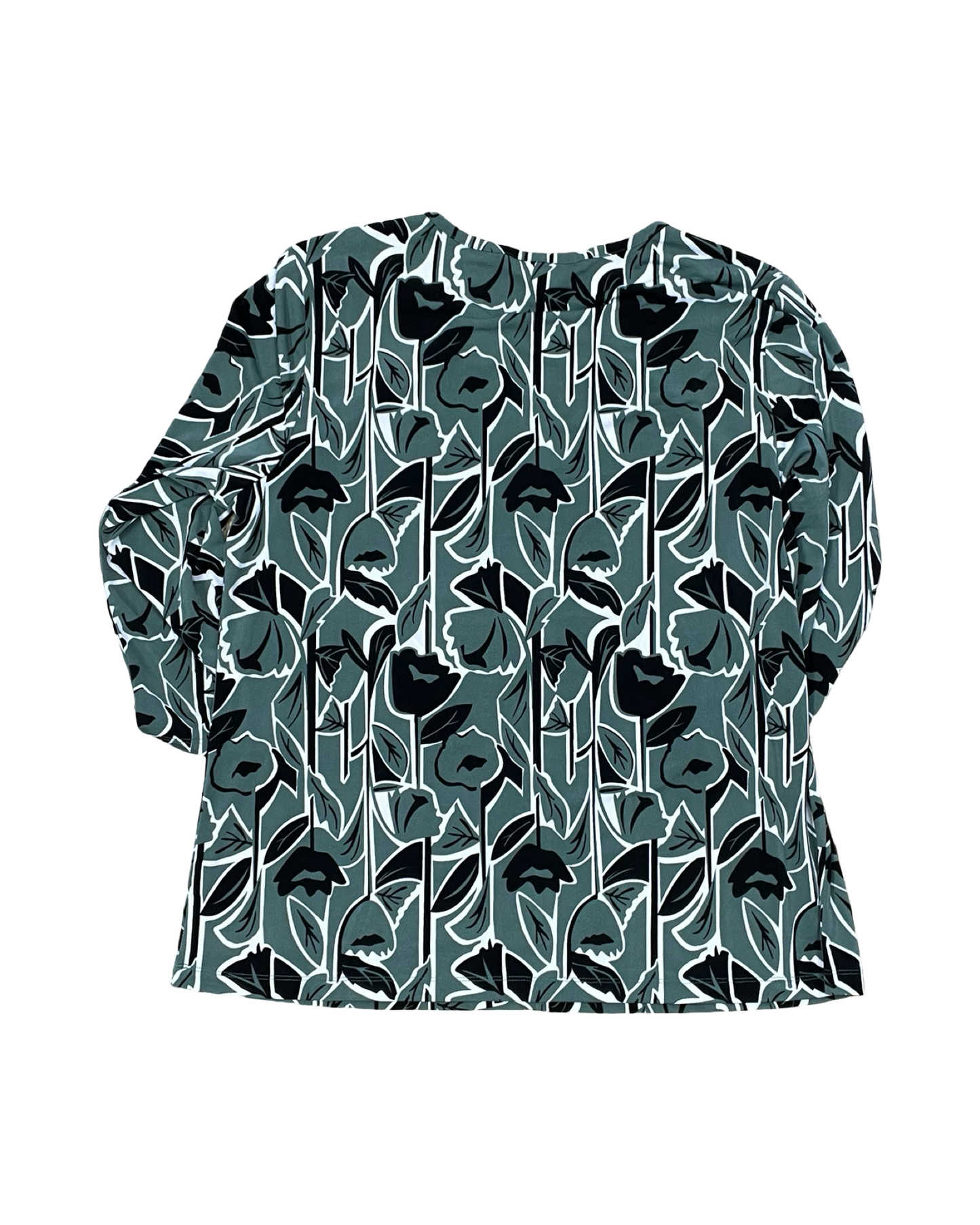 Top 3/4 Sleeve By Liz Claiborne In Green, Size:L