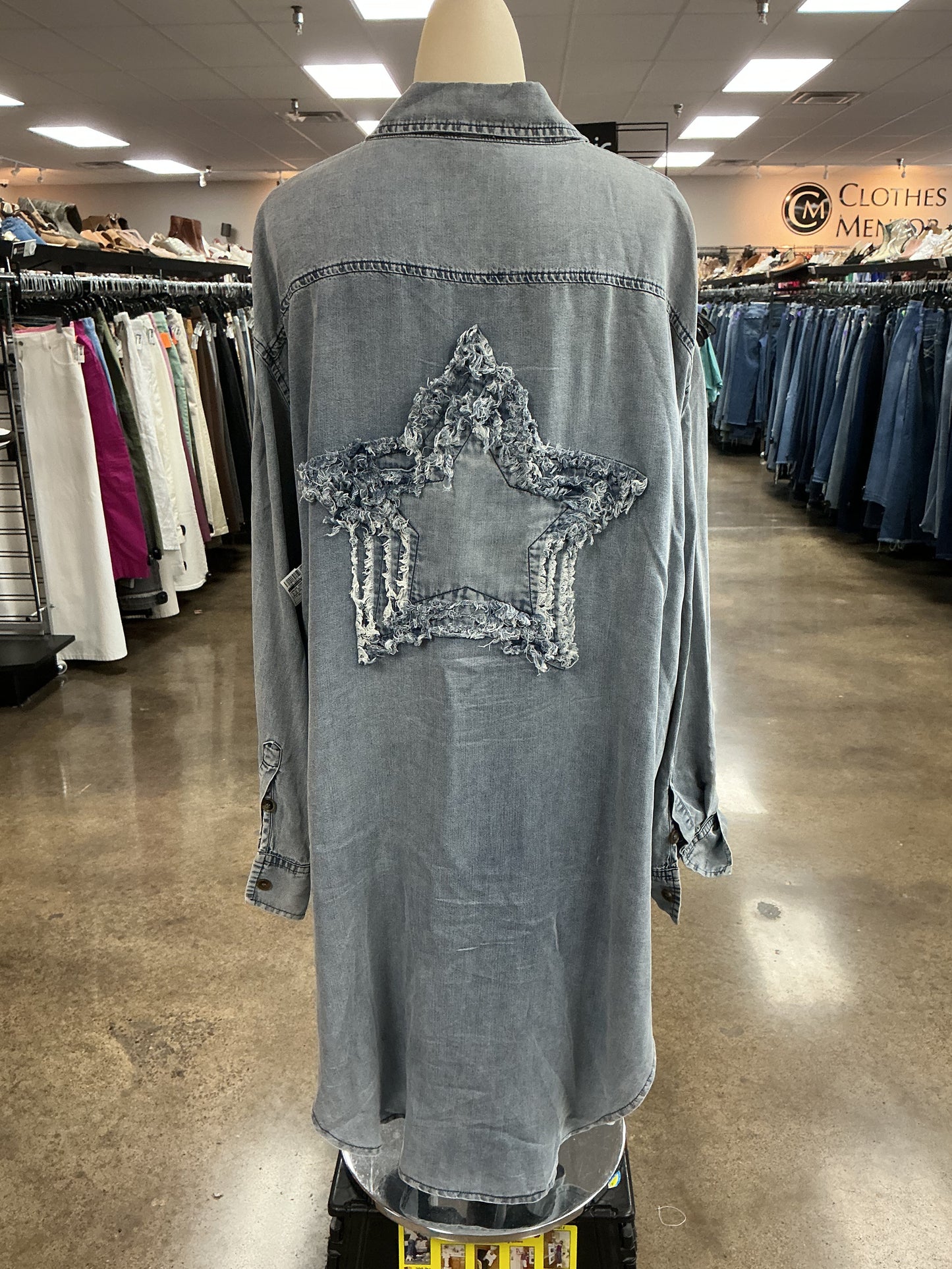 Dress Casual Short By Clothes Mentor In Blue Denim, Size:Xl