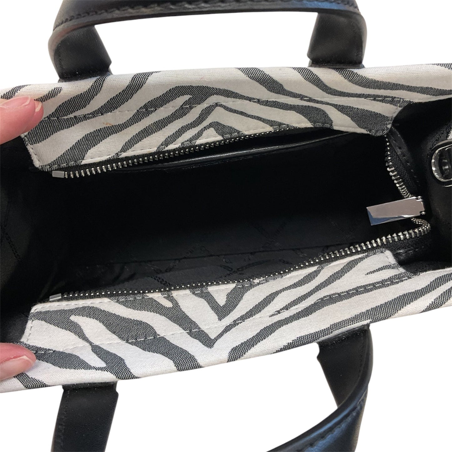 Handbag Designer By Michael Kors In Zebra Print, Size:Small