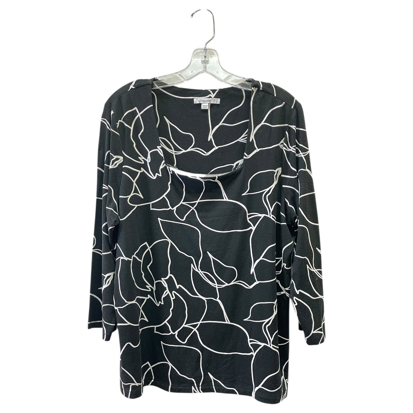 Top Ls By Chicos In Black & White, Size:Xl