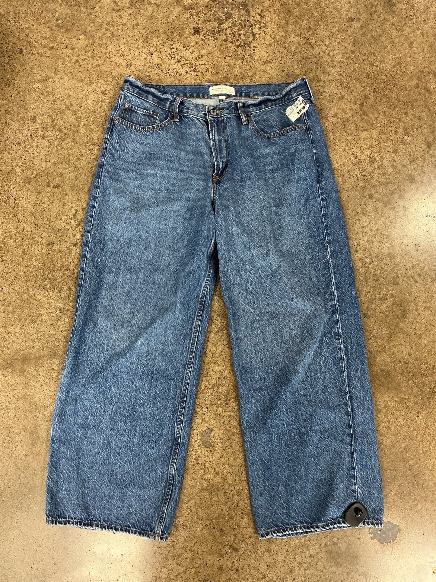 Jeans Straight By Abercrombie And Fitch In Blue Denim, Size:14