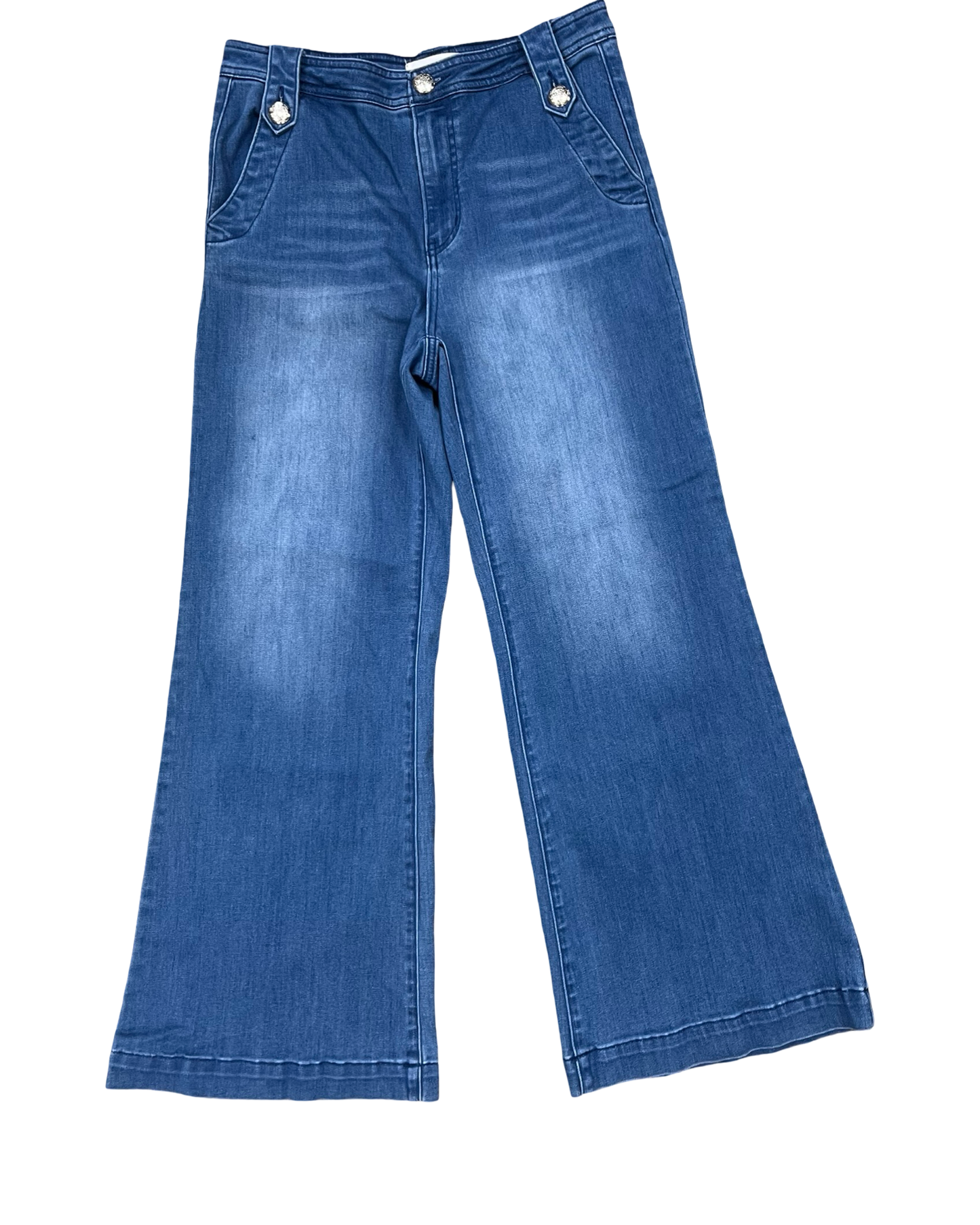Jeans Flared By Tribal In Blue Denim, Size:8