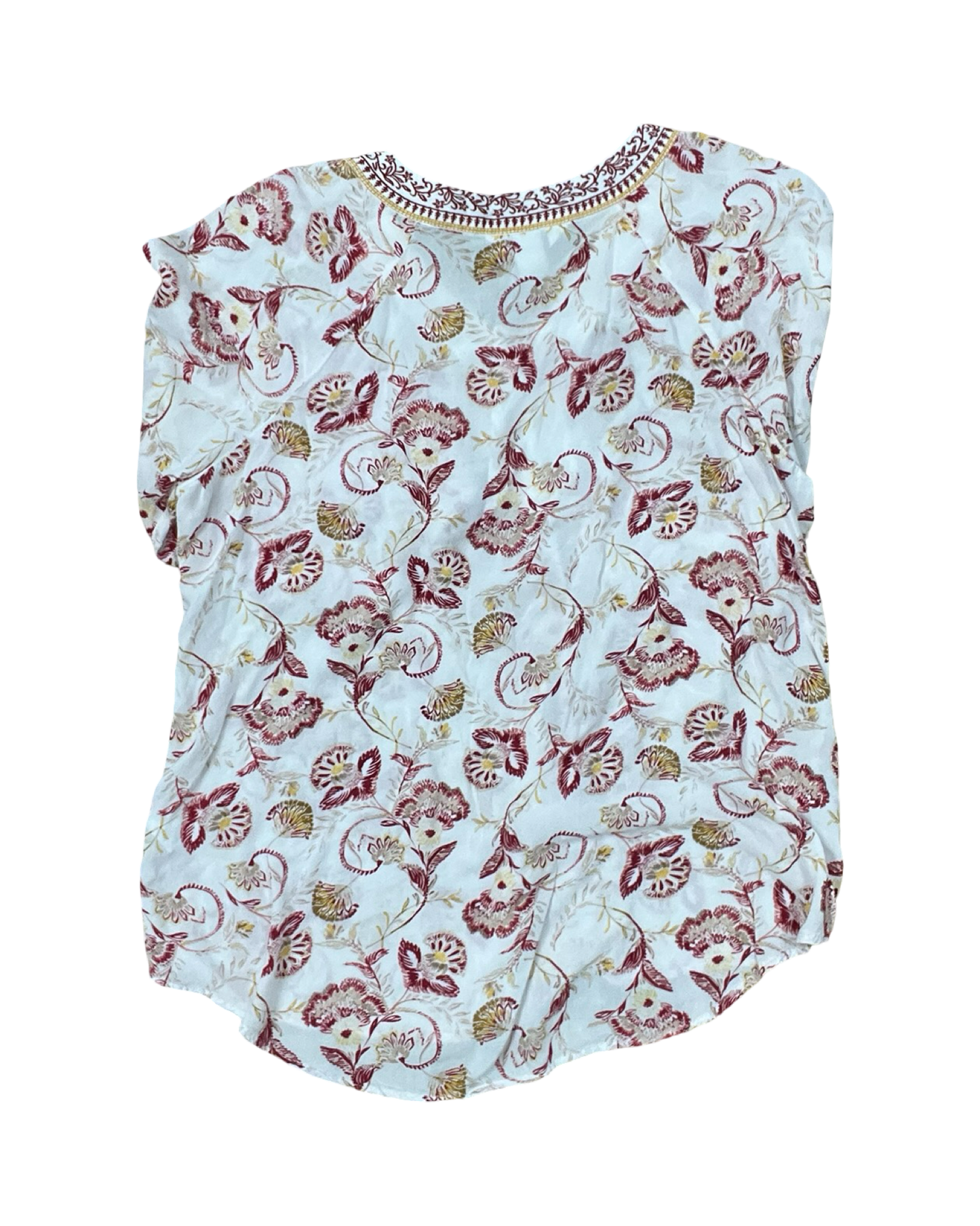 Top 3/4 Sleeve By Christopher And Banks In Red & White, Size:L