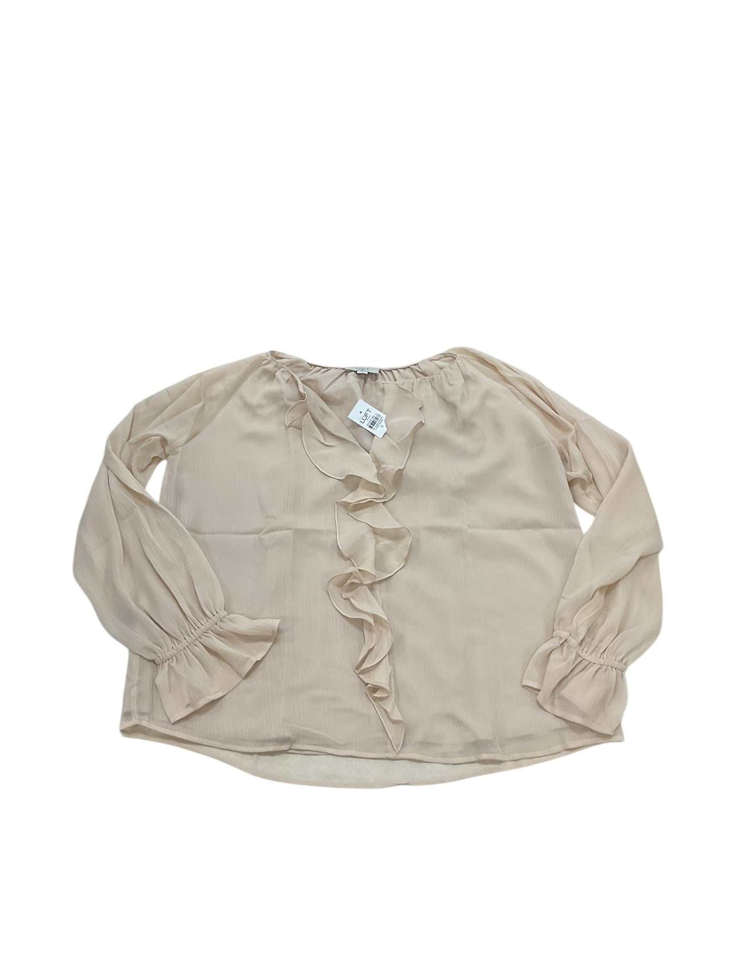 Blouse Ls By Loft In Beige, Size:S