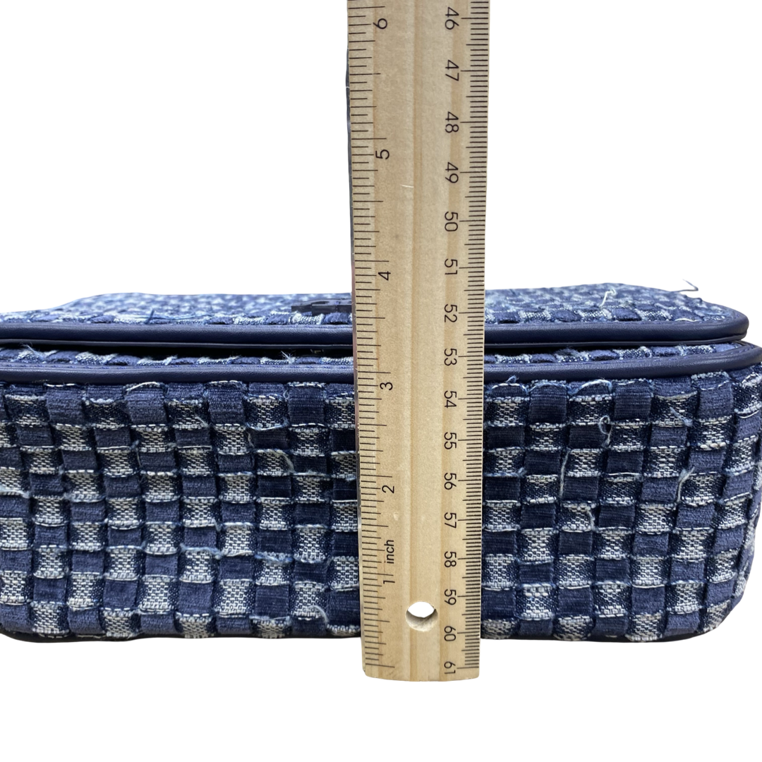 Handbag Designer By Tory Burch In Blue Denim, Size:Small
