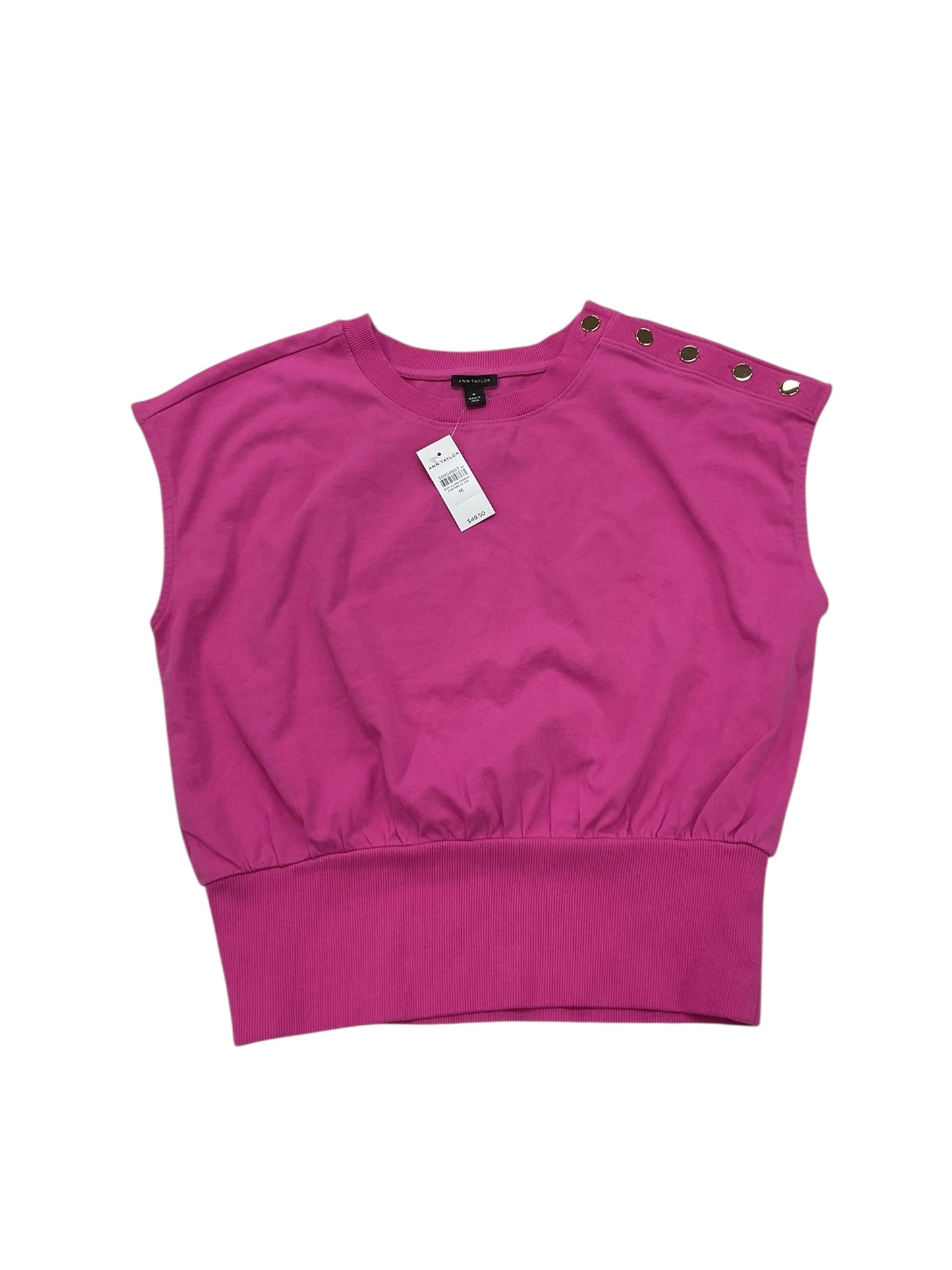 Top Sleeveless By Ann Taylor In Pink, Size:M