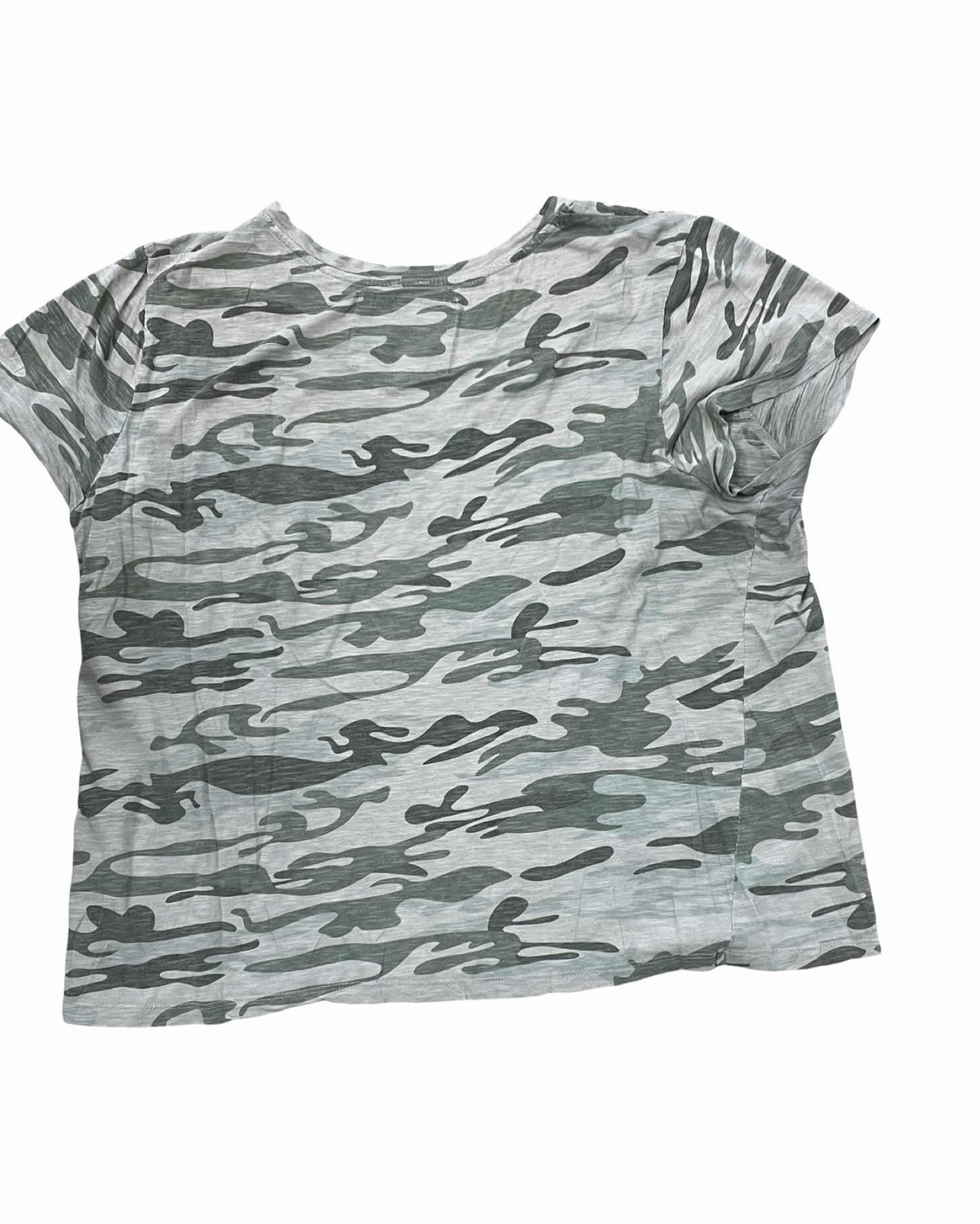 Top Ss By Natural Reflections In Camouflage Print, Size:2X