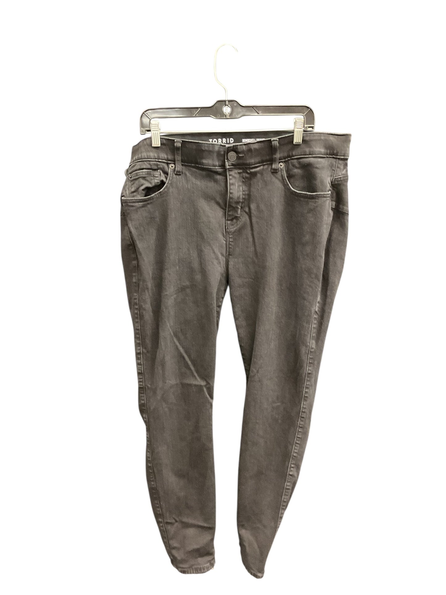 Jeans Skinny By Torrid In Black Denim, Size:20