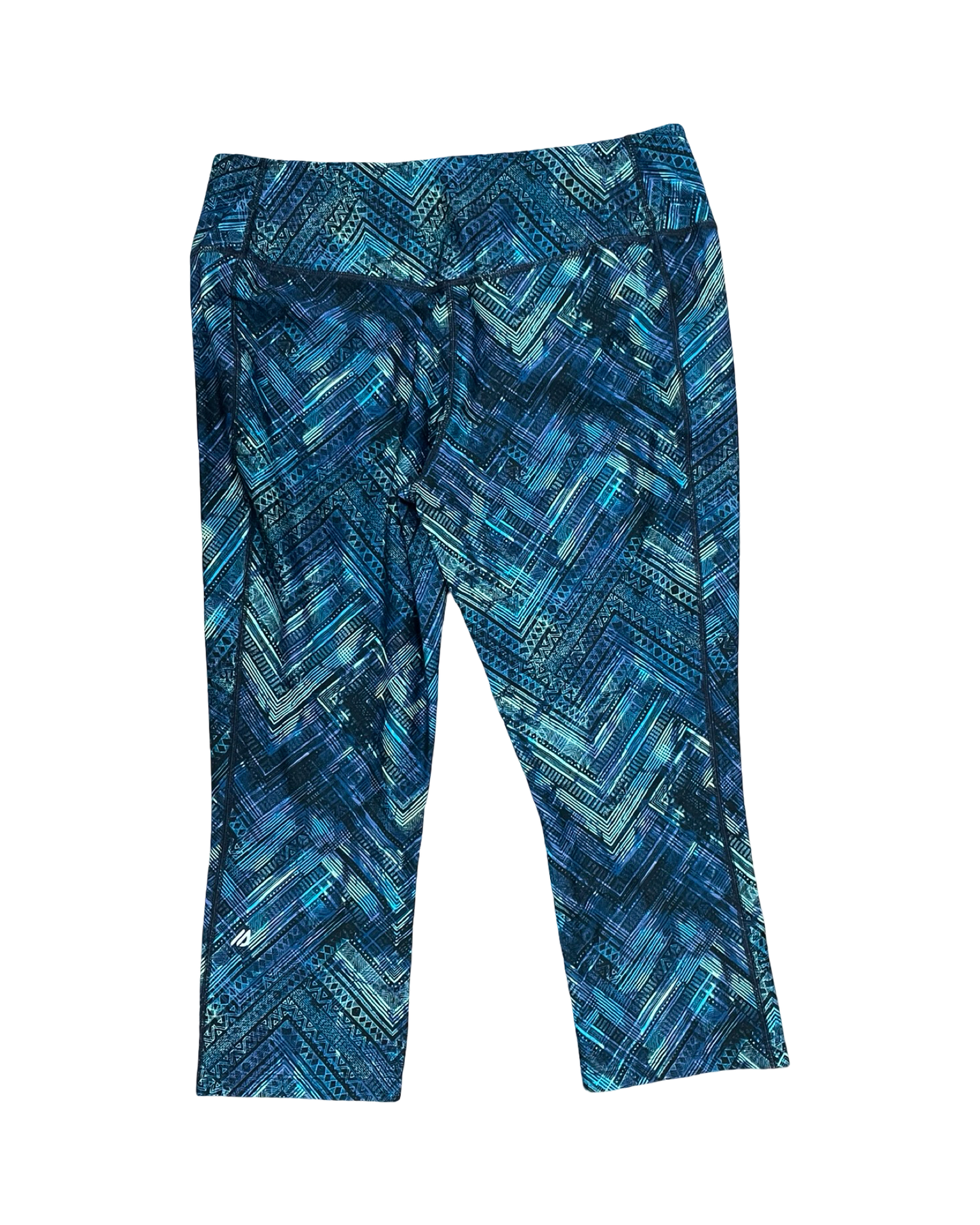 Athletic Leggings By Eddie Bauer In Black & Blue, Size:L