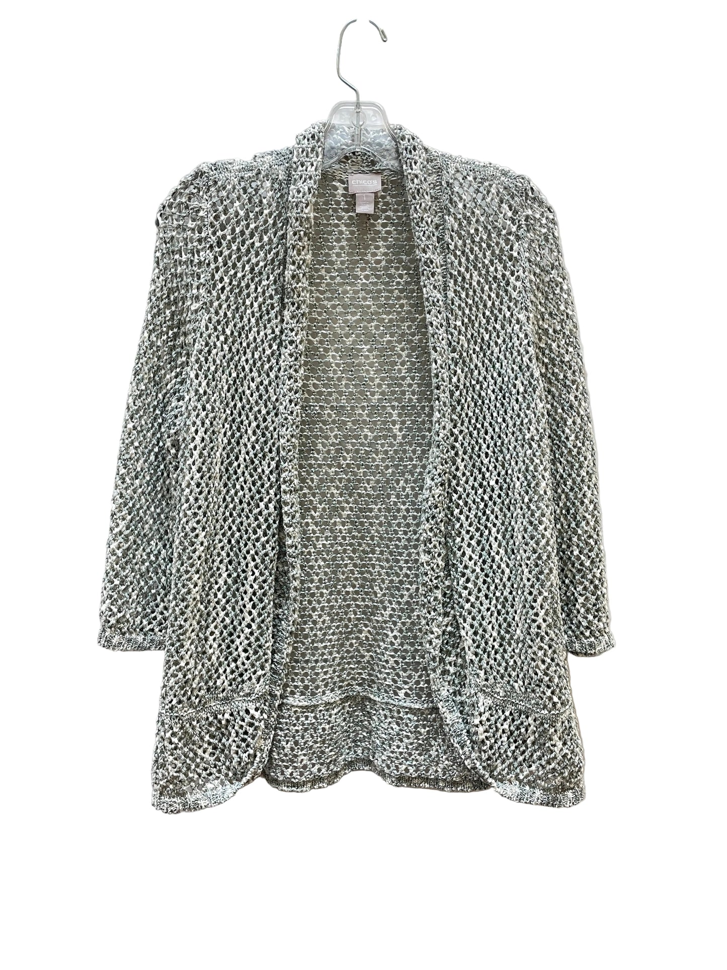 Cardigan By Chicos In Grey & White, Size:M