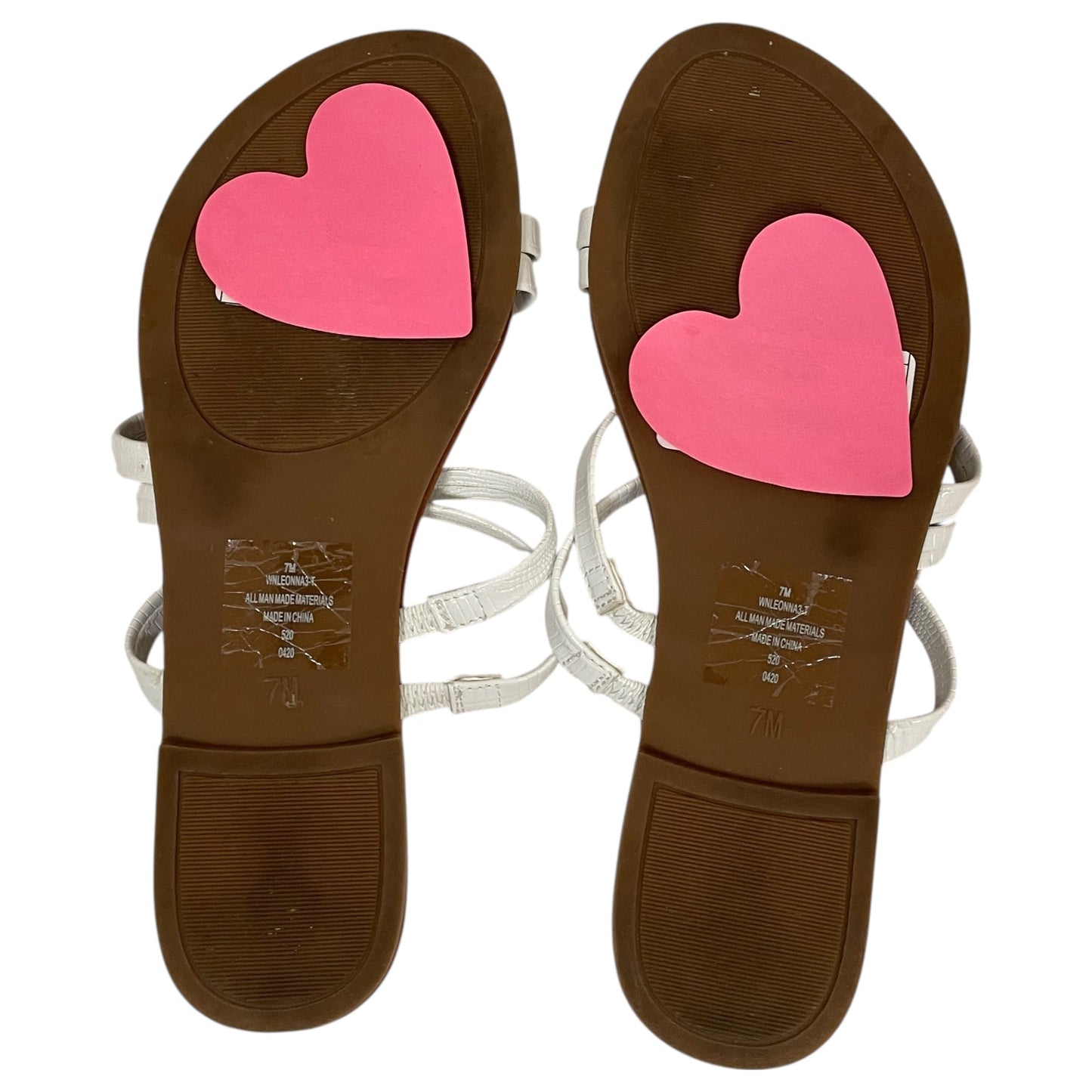 Sandals Flats By Nine West In White, Size:7