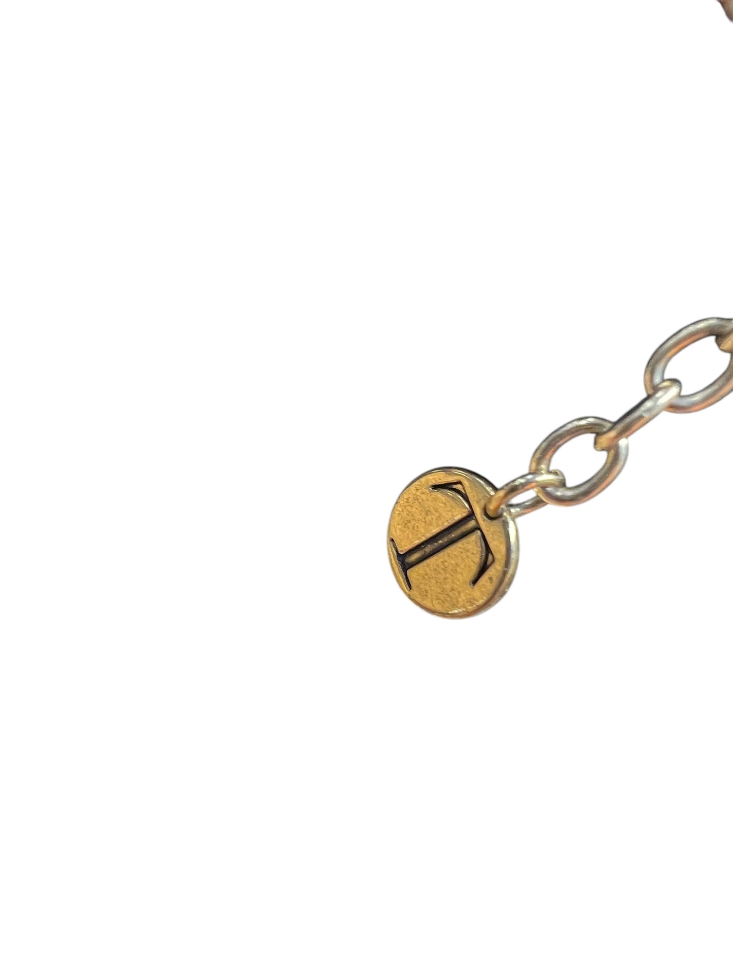 Necklace Statement By Talbots In Brown & Gold