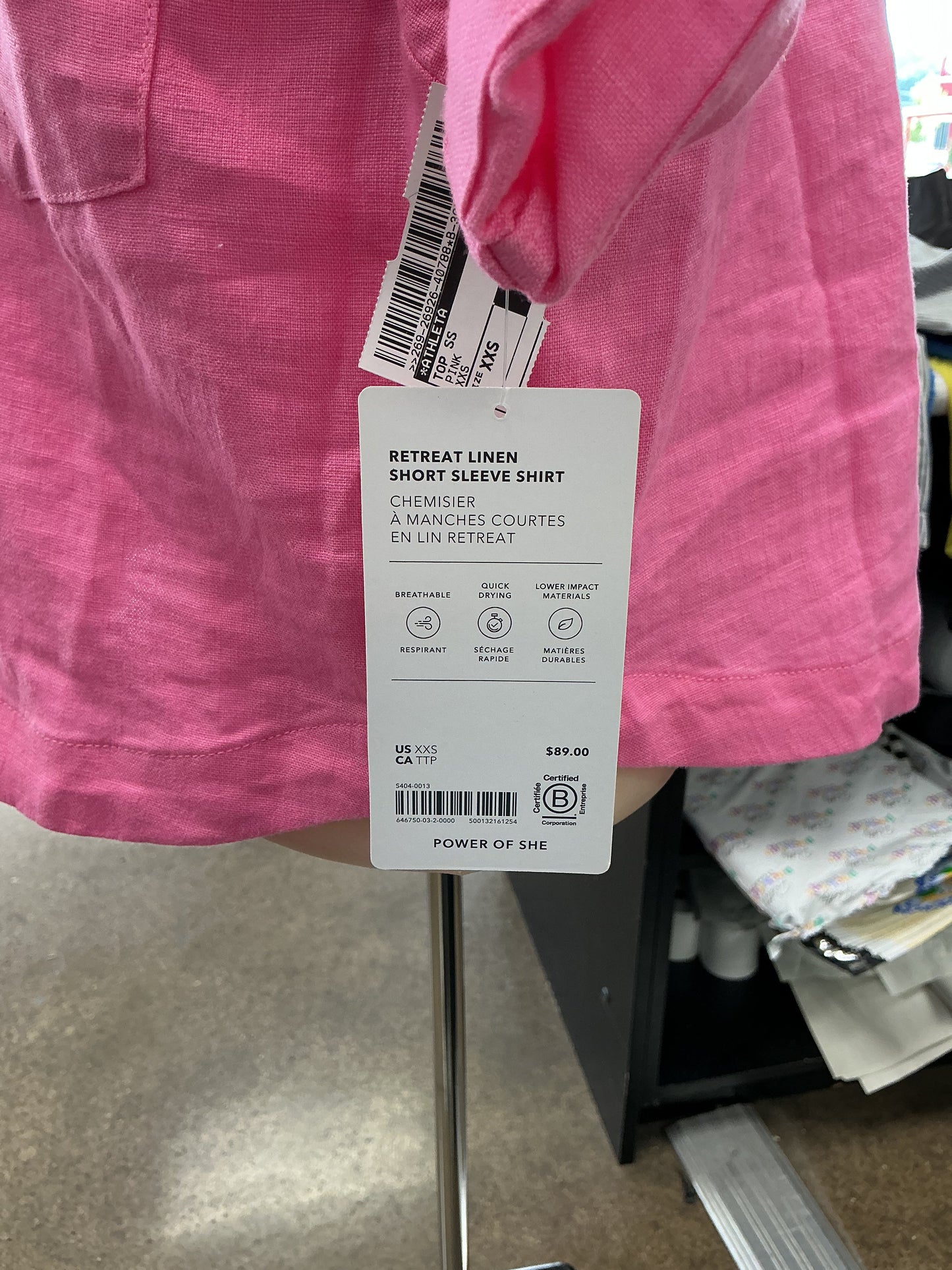 Top Ss By Athleta In Pink, Size:Xxs