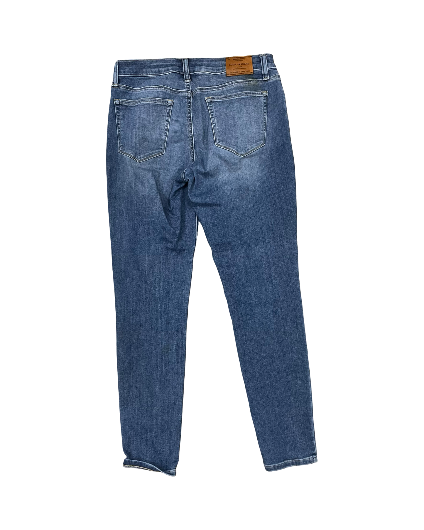 Jeans Straight By Lucky Brand In Blue Denim, Size:8
