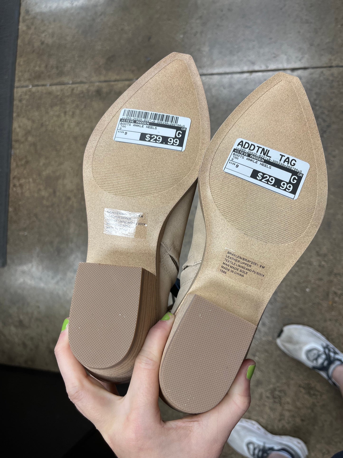 Boots Ankle Heels By Steve Madden In Tan, Size:9
