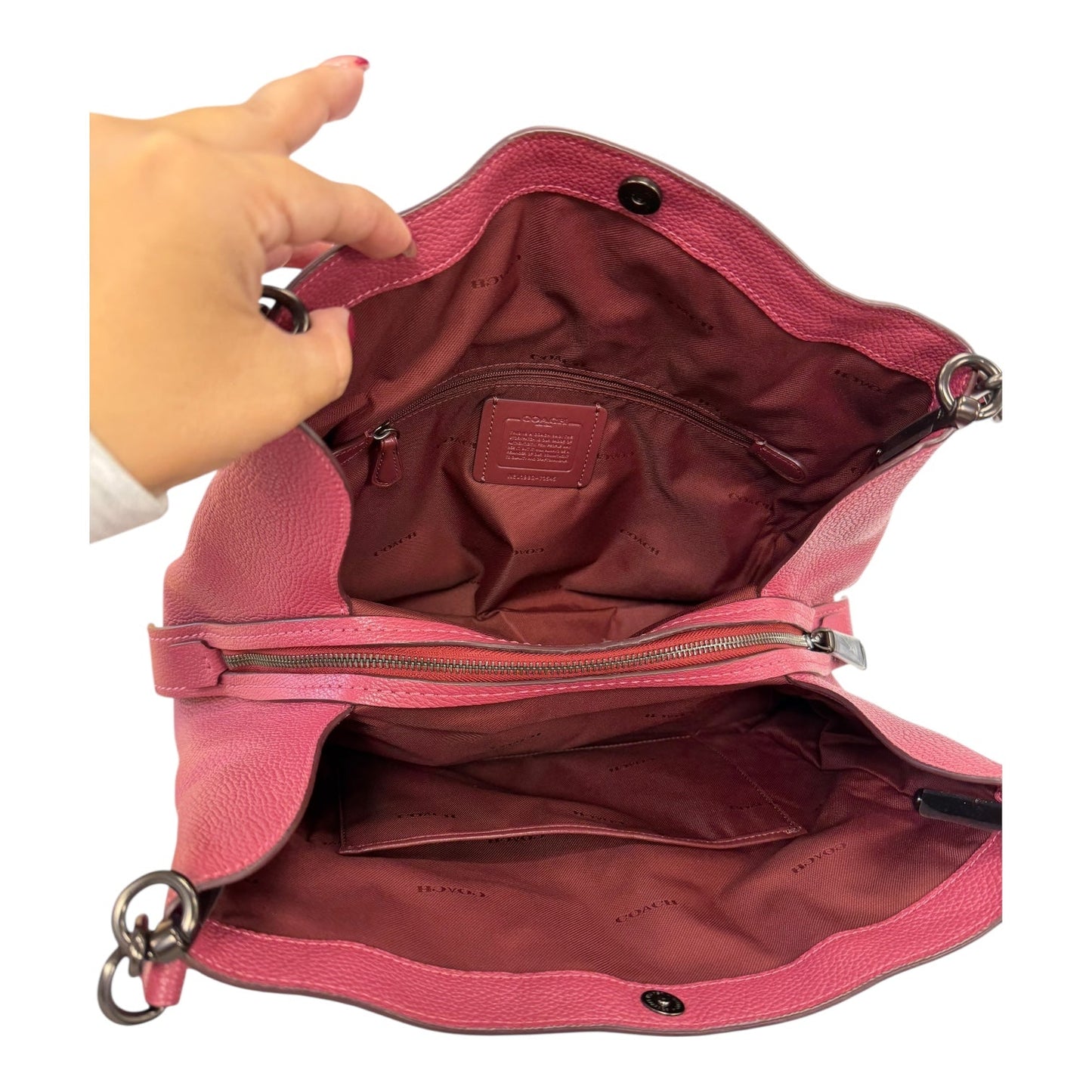 Handbag Designer By Coach In Pink, Size:Medium