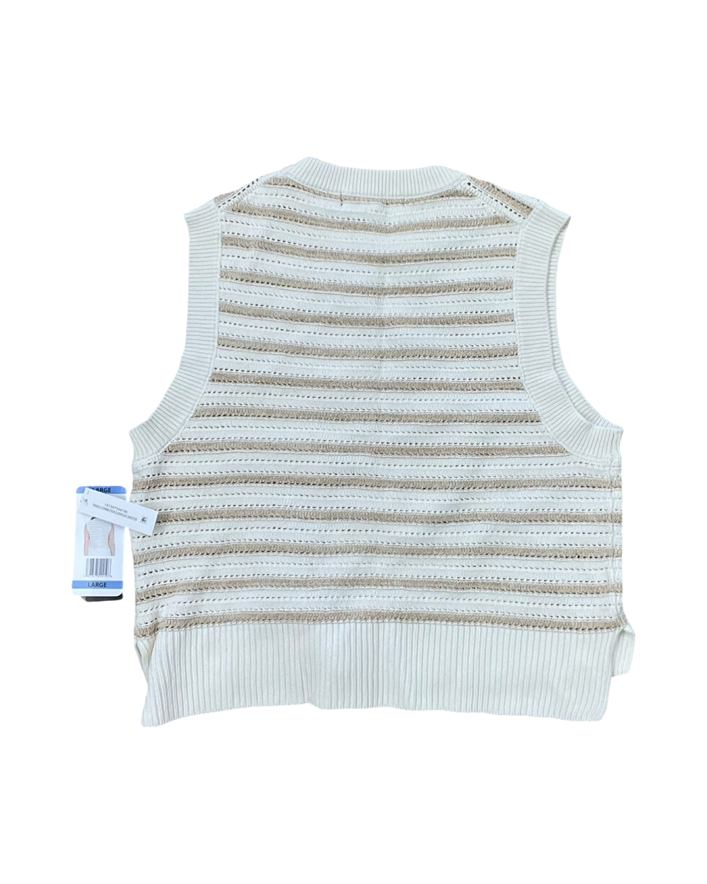 Top Sleeveless By French Connection In Tan & White, Size:L