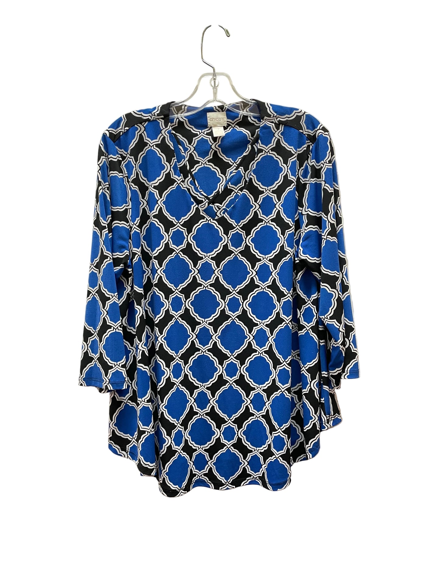 Top Ls By Chicos In Black & Blue, Size:L