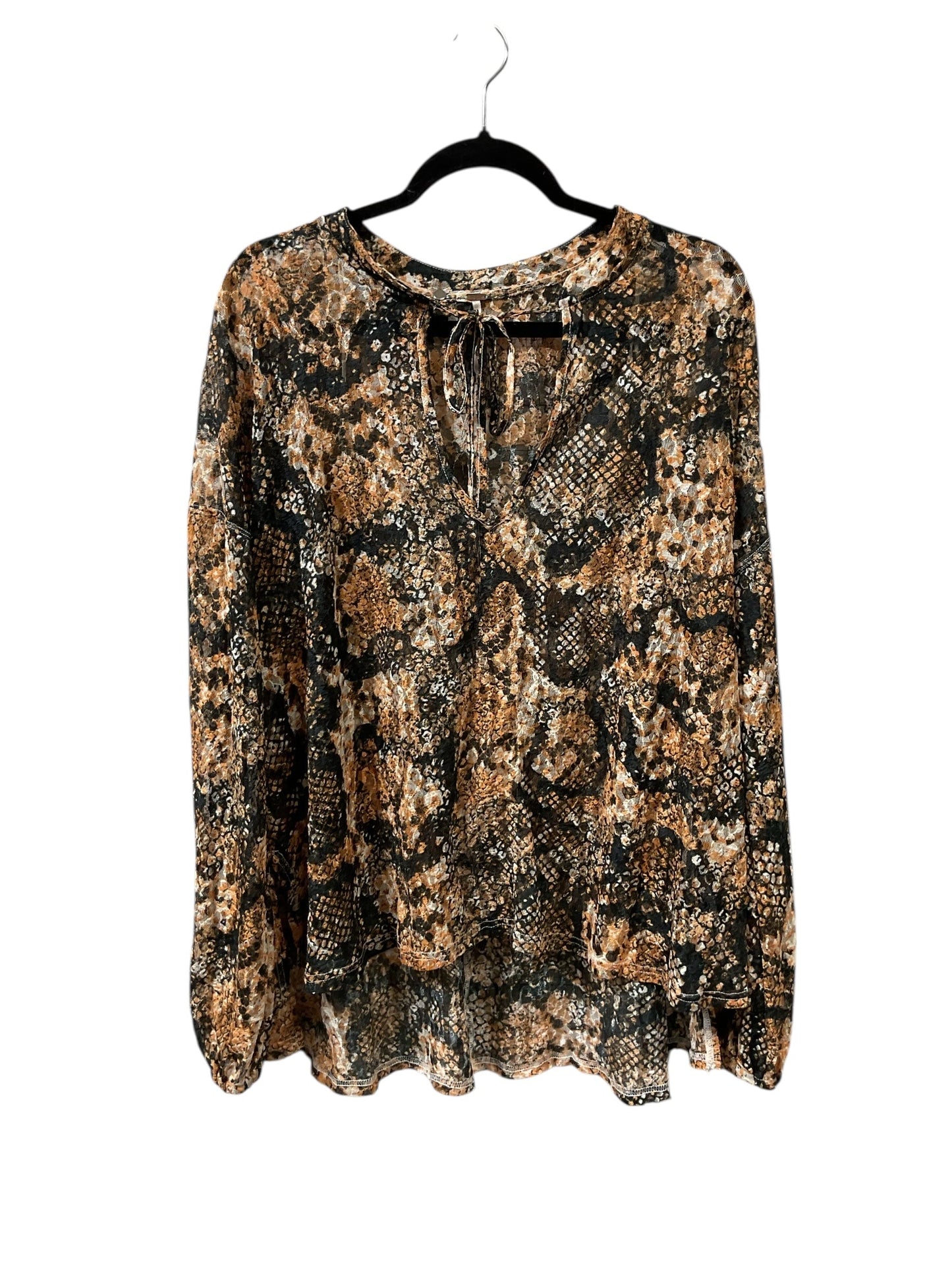 Top Ls By Free People In Snakeskin Print, Size:M