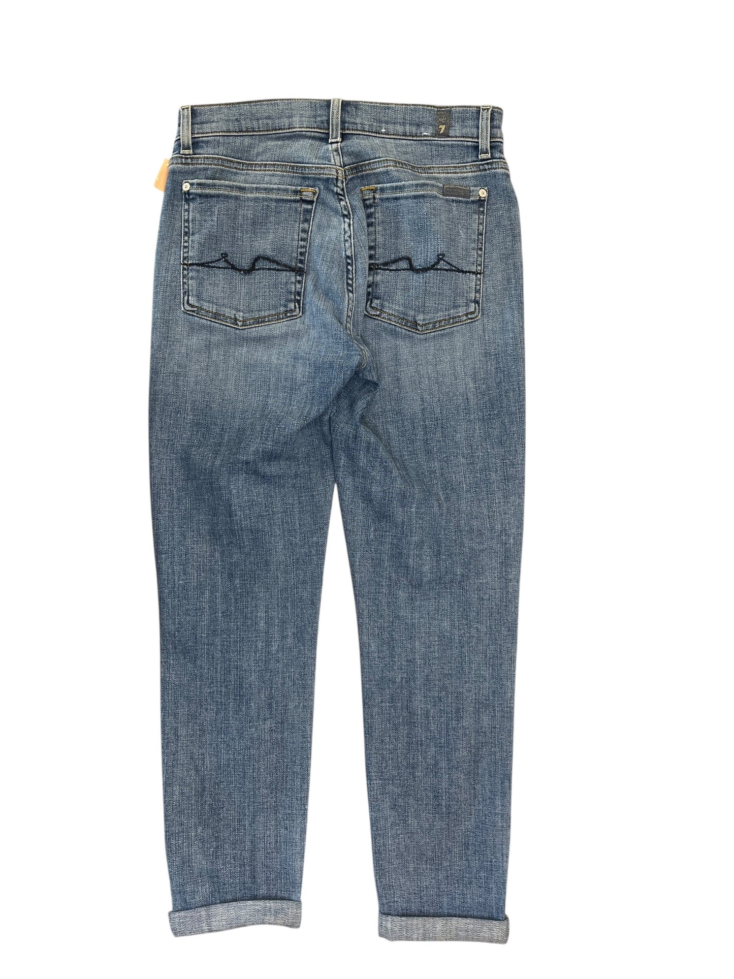 Jeans Straight By 7 For All Mankind In Blue Denim, Size:2