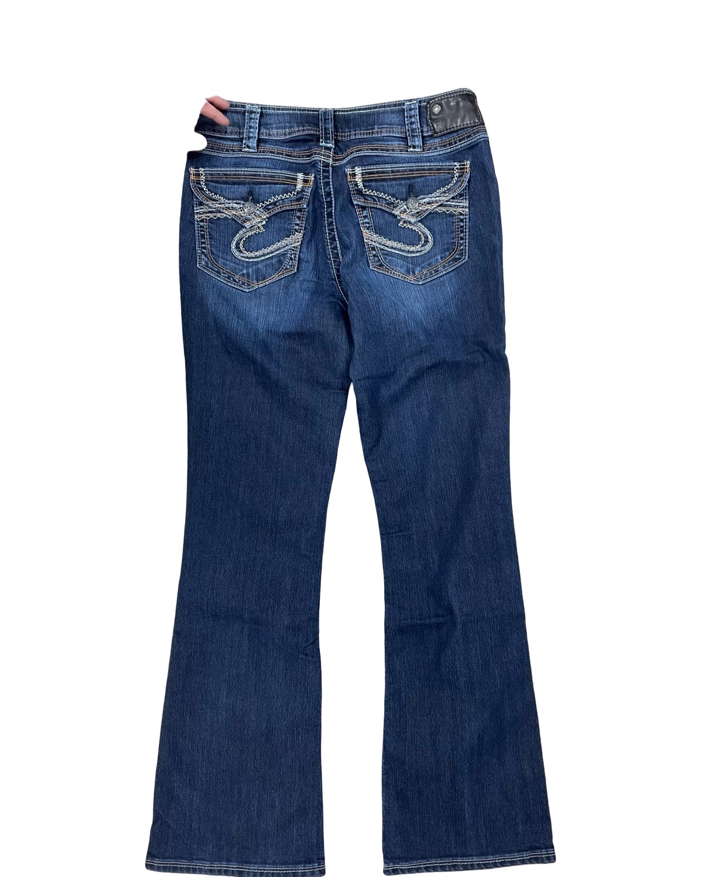 Jeans Boot Cut By Silver In Blue Denim, Size:10