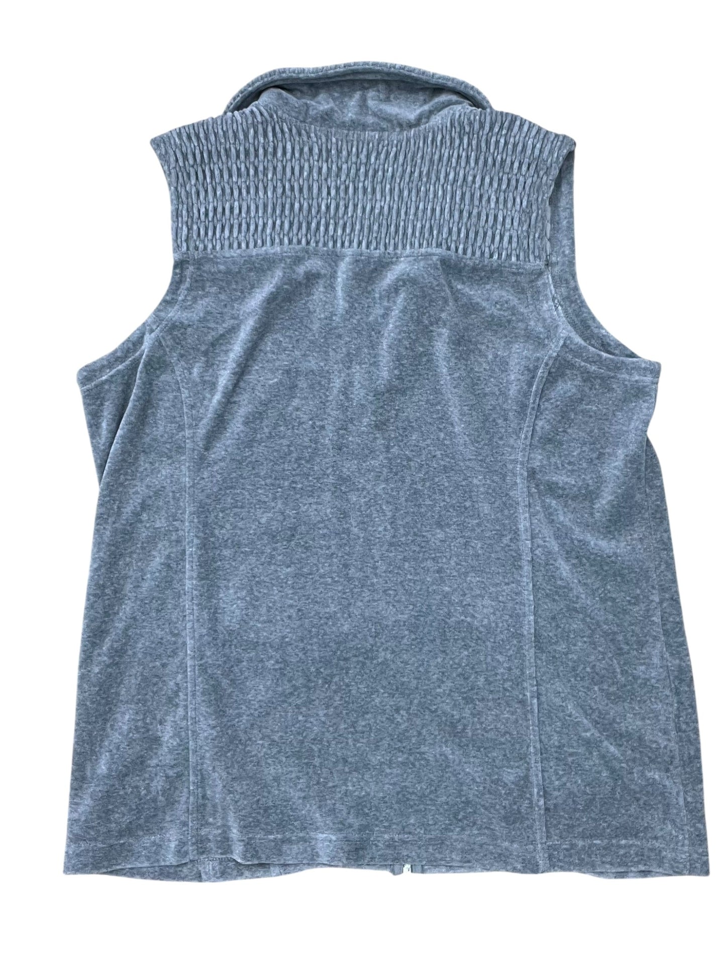 Vest Fleece By Denim And Company In Grey, Size:L