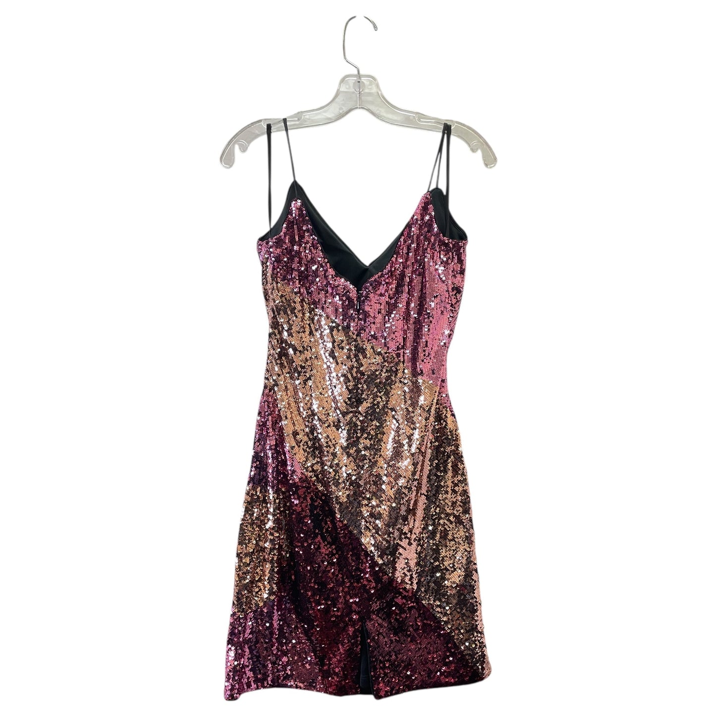 Dress Party Short By AIDAN MATRIX In Gold & Pink, Size:6