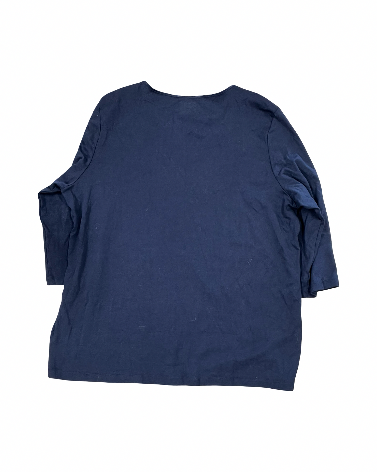 Top 3/4 Sleeve By Cj Banks In Blue, Size:2X