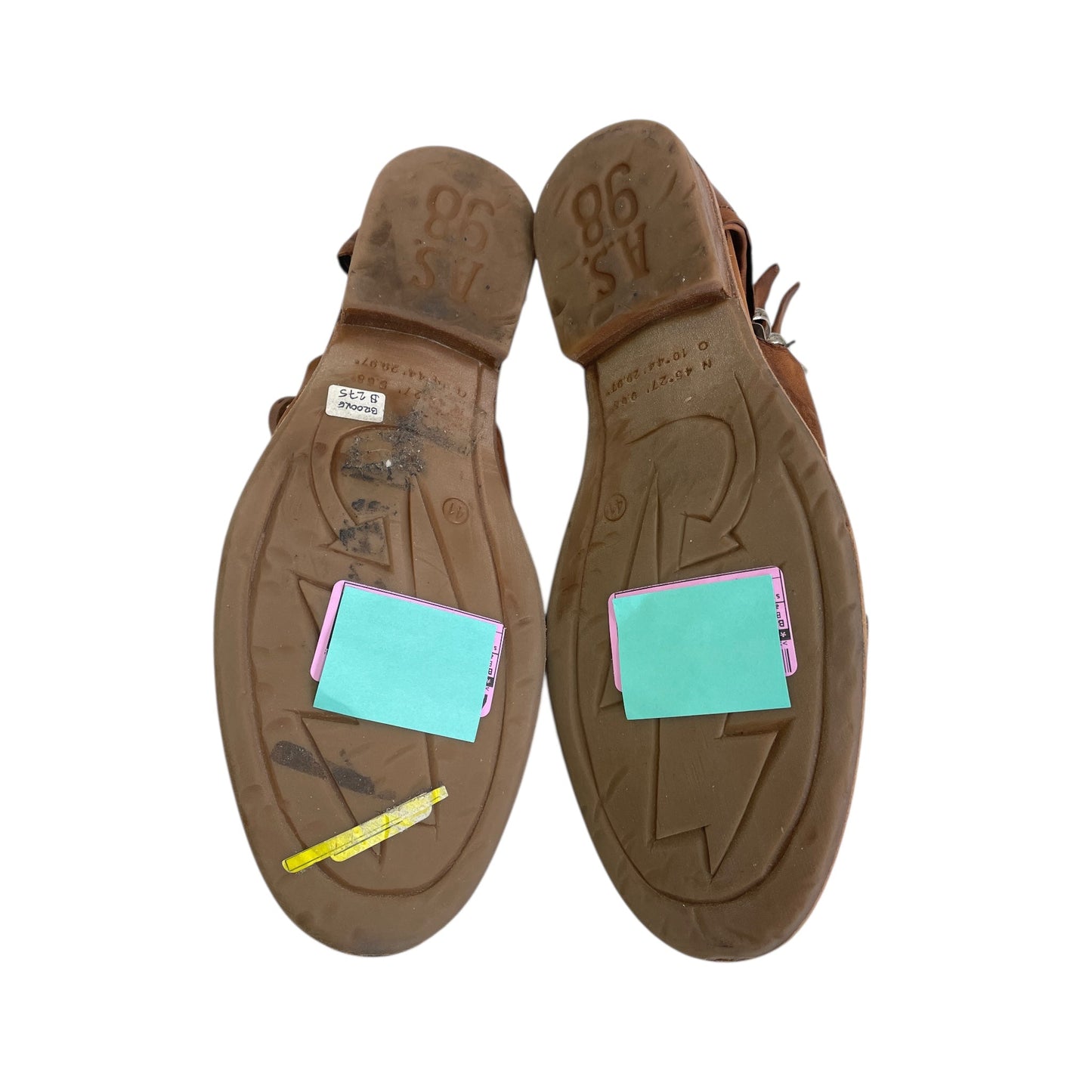 Boots Ankle Flats By A.S. 98 In Brown, Size:10