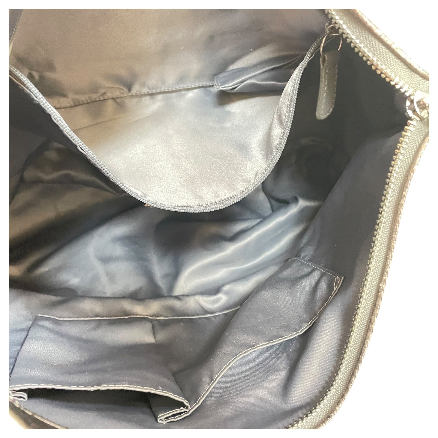 Handbag Designer By Coach In Silver, Size:Large