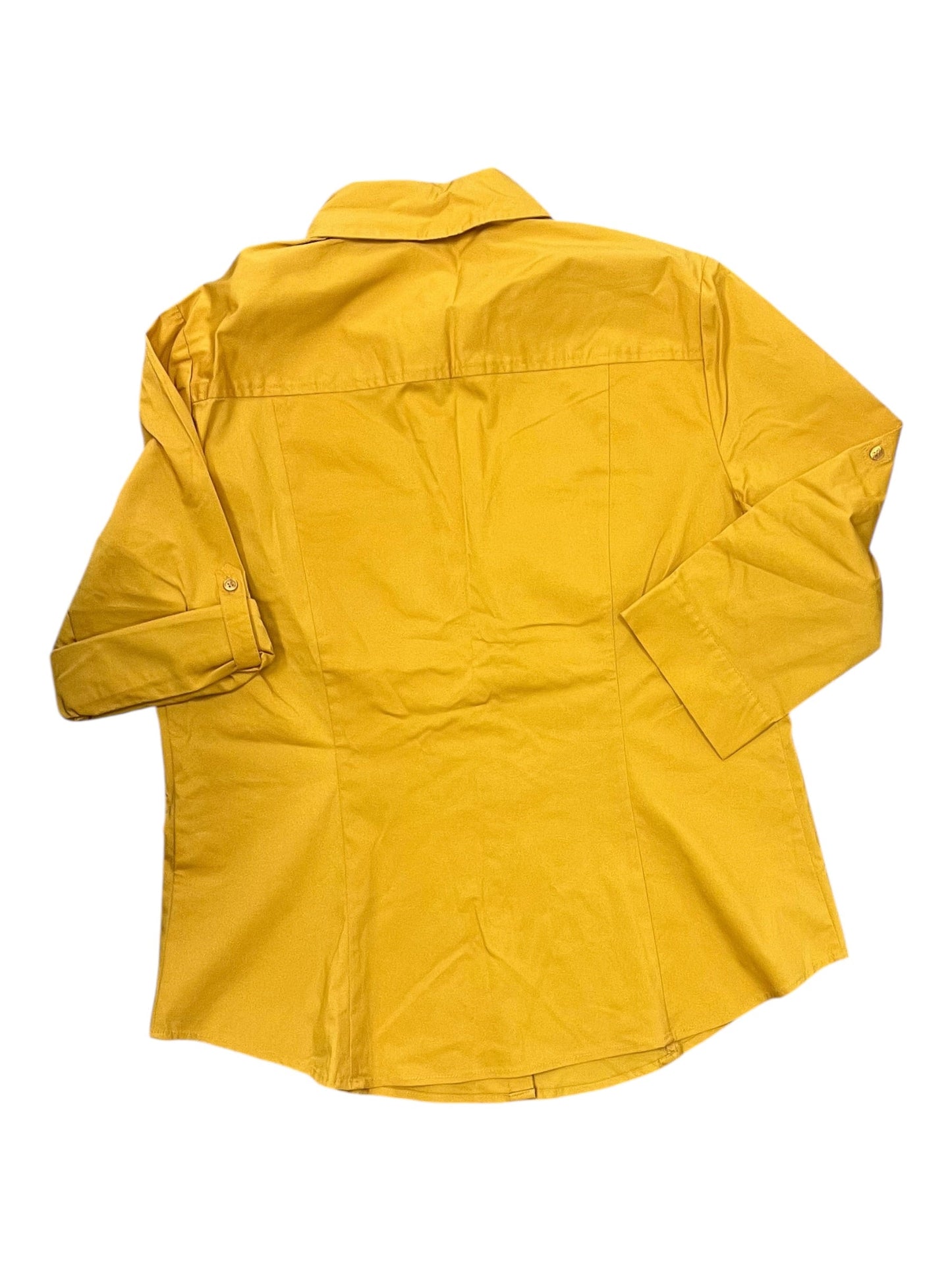 Blouse 3/4 Sleeve By New York And Co In Yellow, Size:L