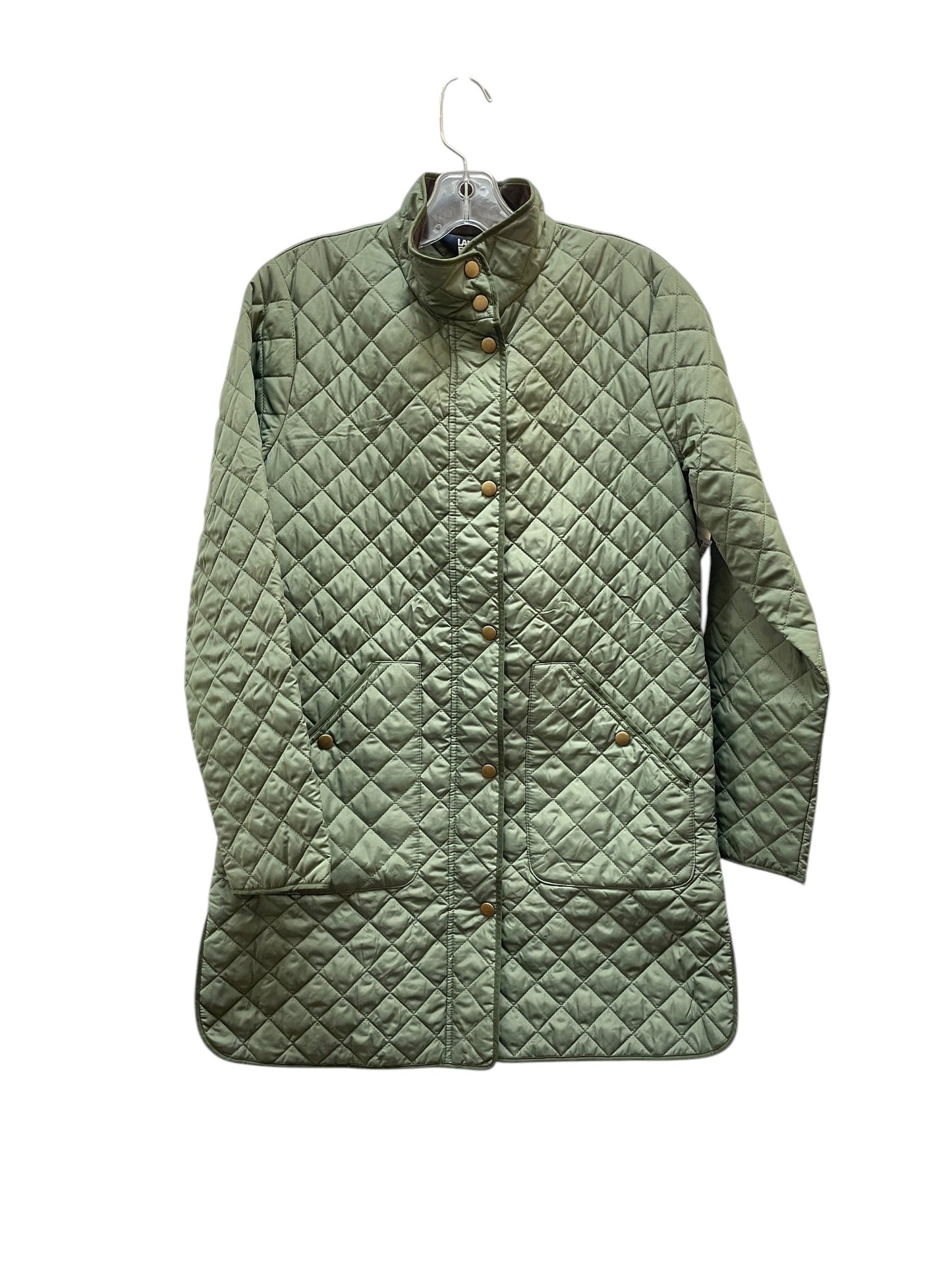 Jacket Puffer & Quilted By Lands End In Green, Size:S