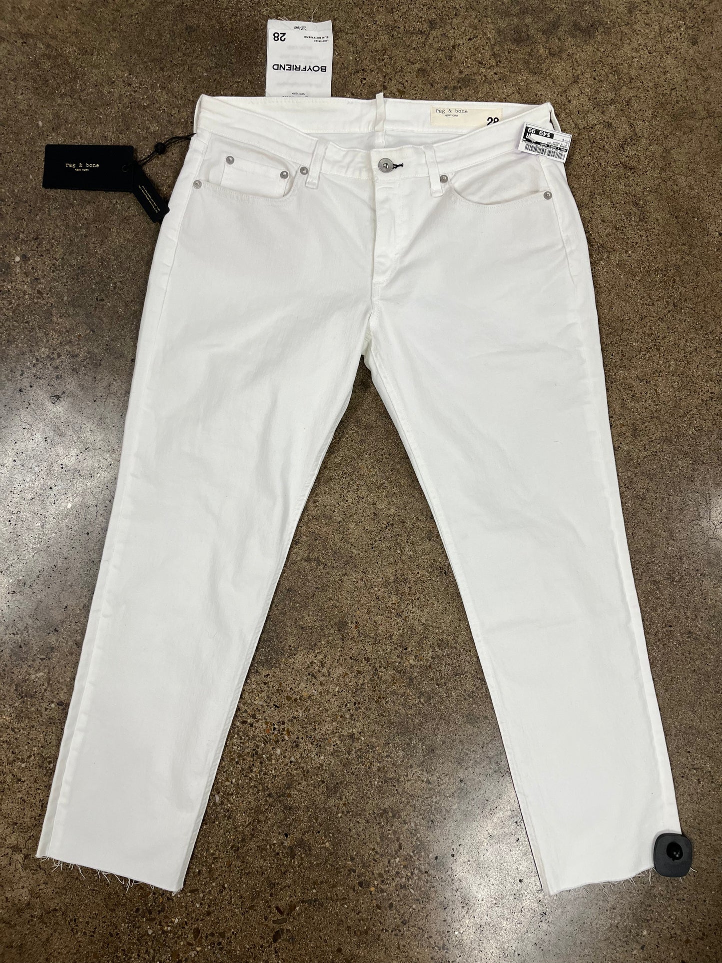 Jeans Straight By Rag & Bones Jeans In White Denim, Size:6