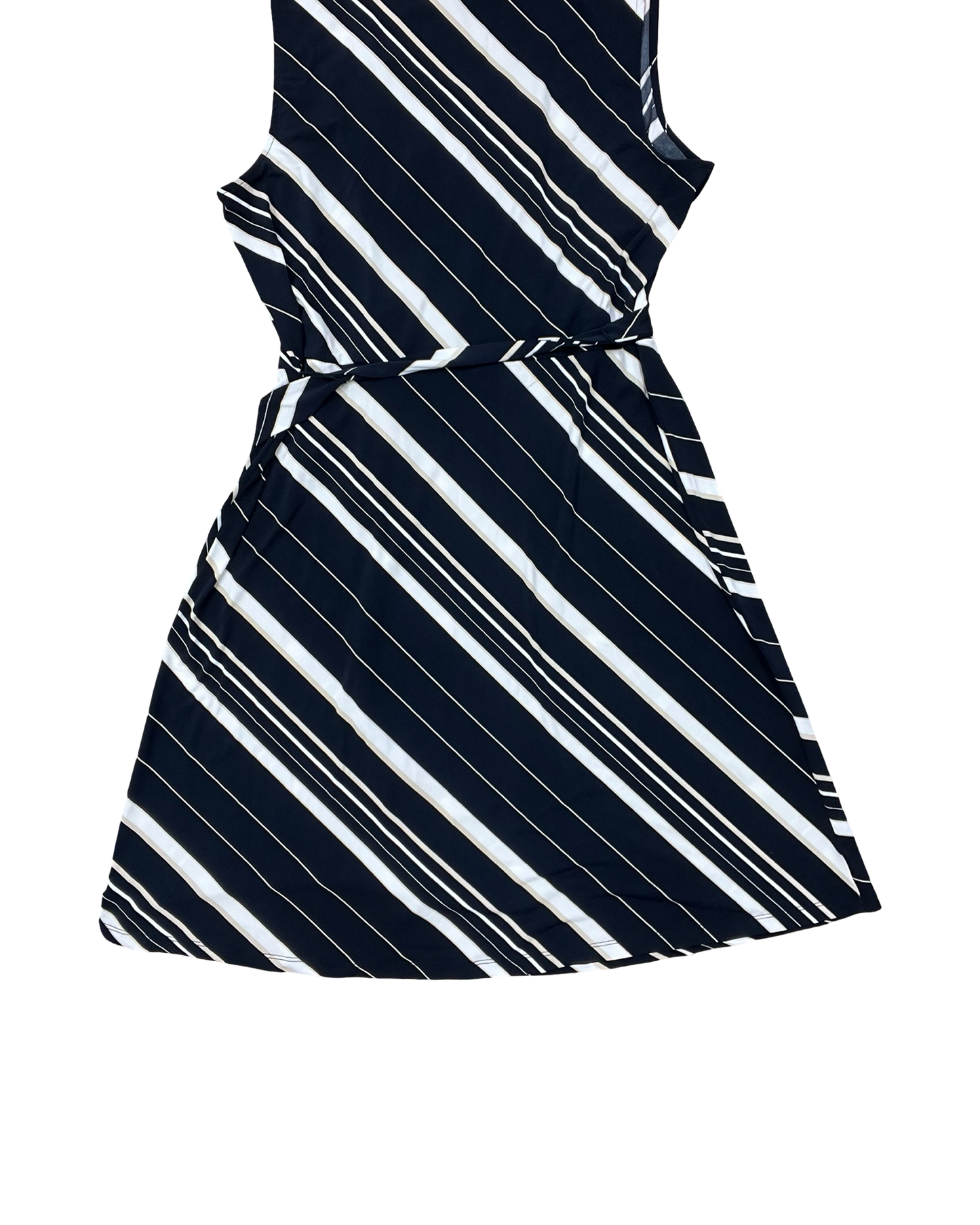 Dress Casual Midi By Jones And Co In Blue & Cream, Size:Xl