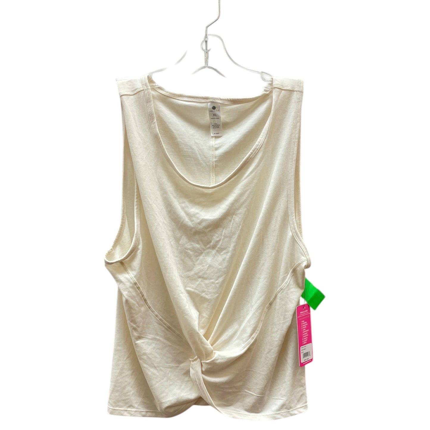 Top Sleeveless Basic By Yogalicious In Cream, Size:Xl