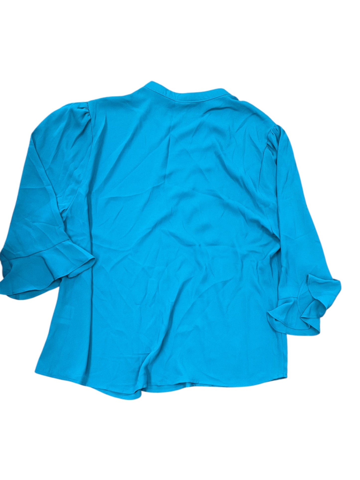 Blouse 3/4 Sleeve By New York And Co In Teal, Size:Xl