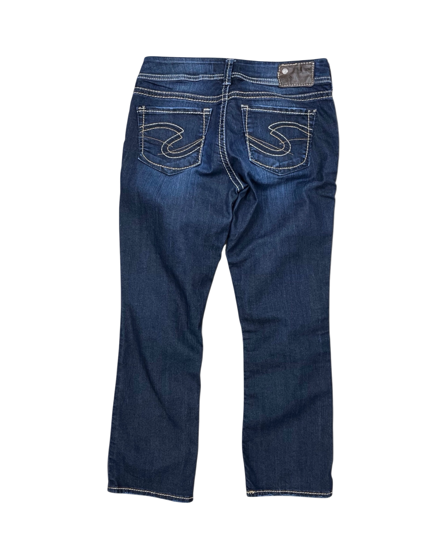 Jeans Cropped By Silver In Blue Denim, Size:8