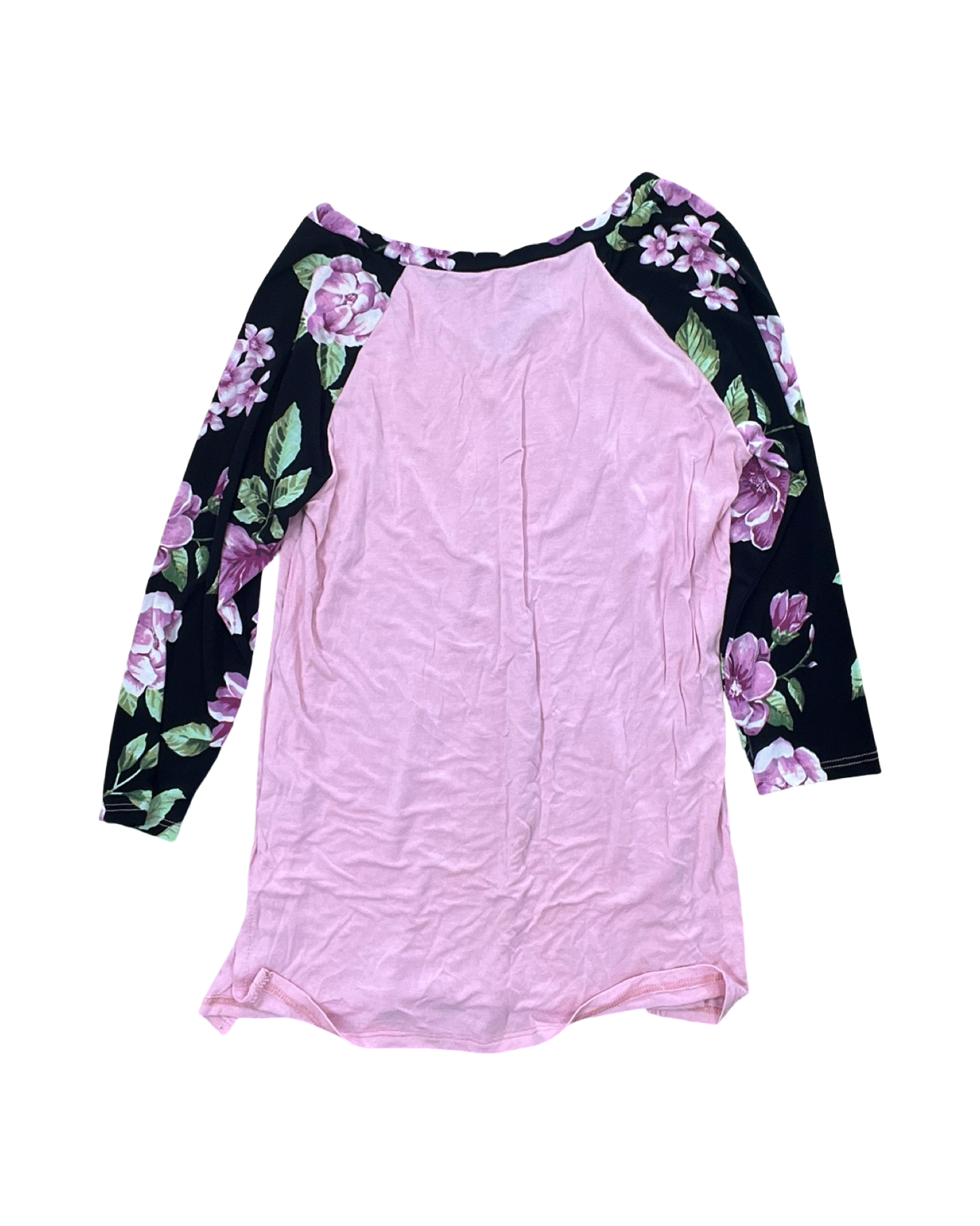 Top 3/4 Sleeve By Honeyme In Black & Pink, Size:S