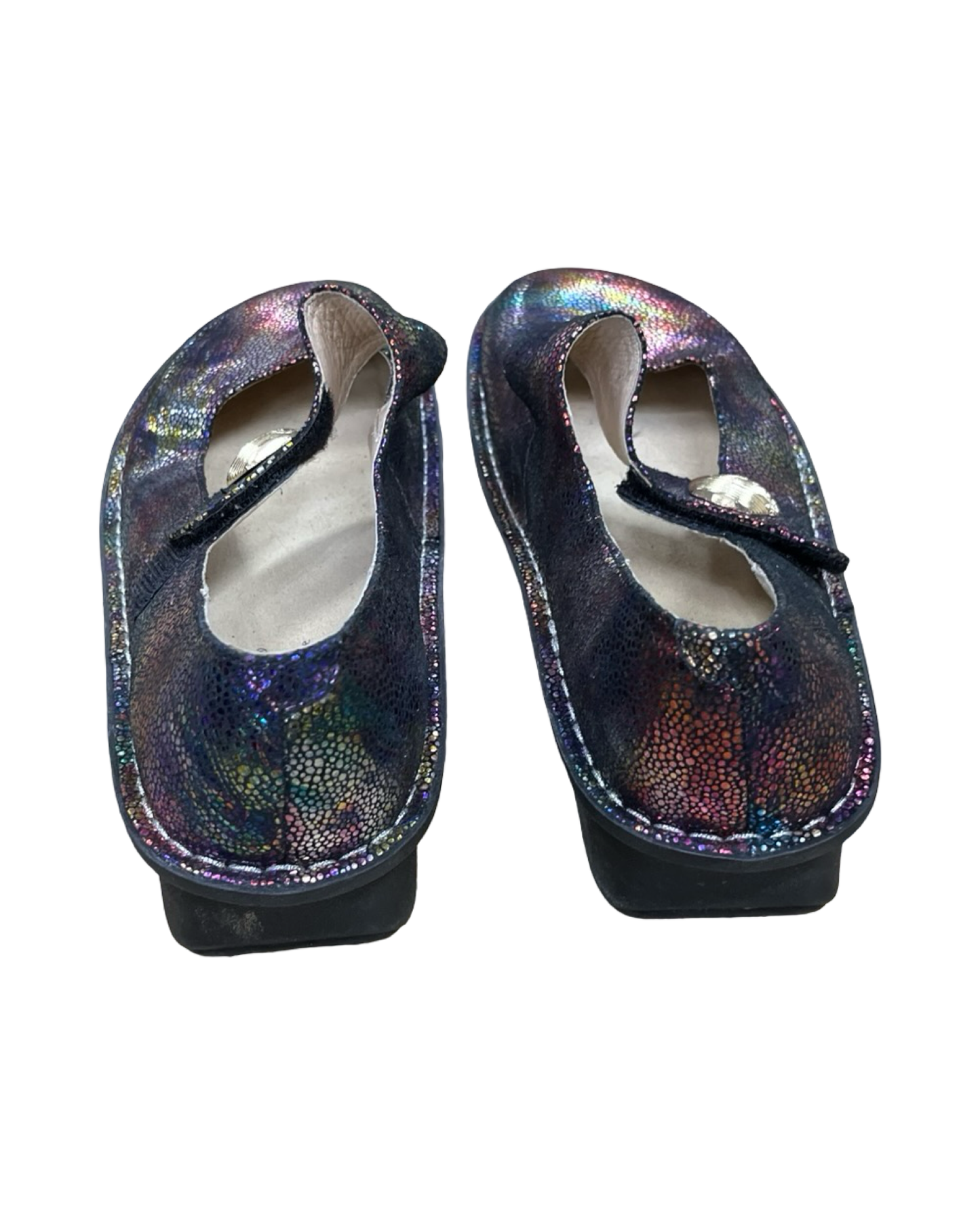 Shoes Heels Platform By Alegria In Rainbow Print, Size:10.5