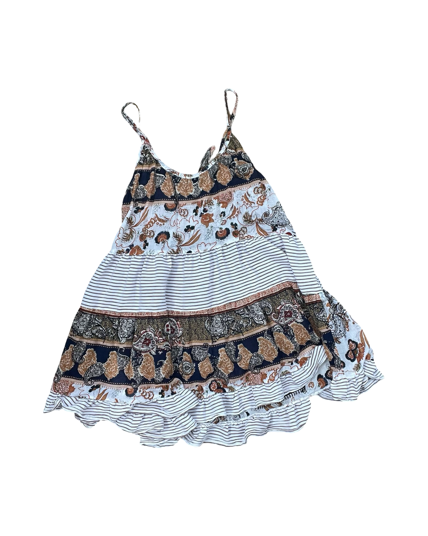 Top Sleeveless By Doe & Rae In Orange & White, Size:M